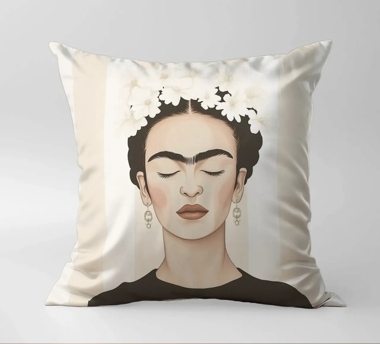 Arte a strisce con Frida cuscino da Carinaprint