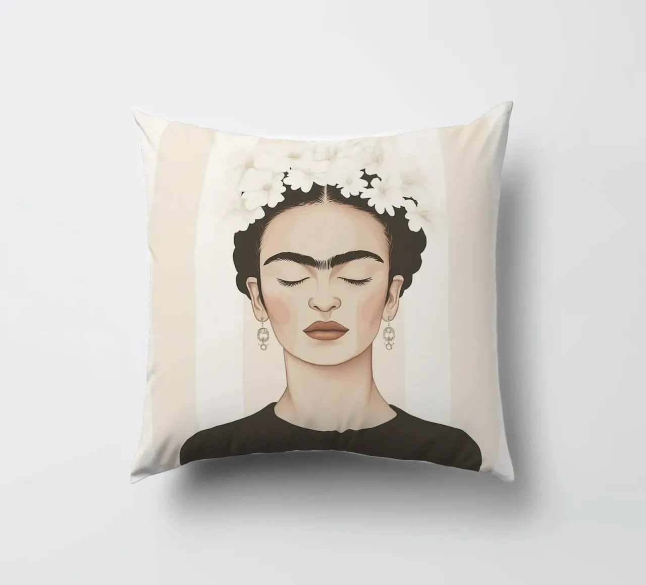 Arte a strisce con Frida cuscino da Carinaprint