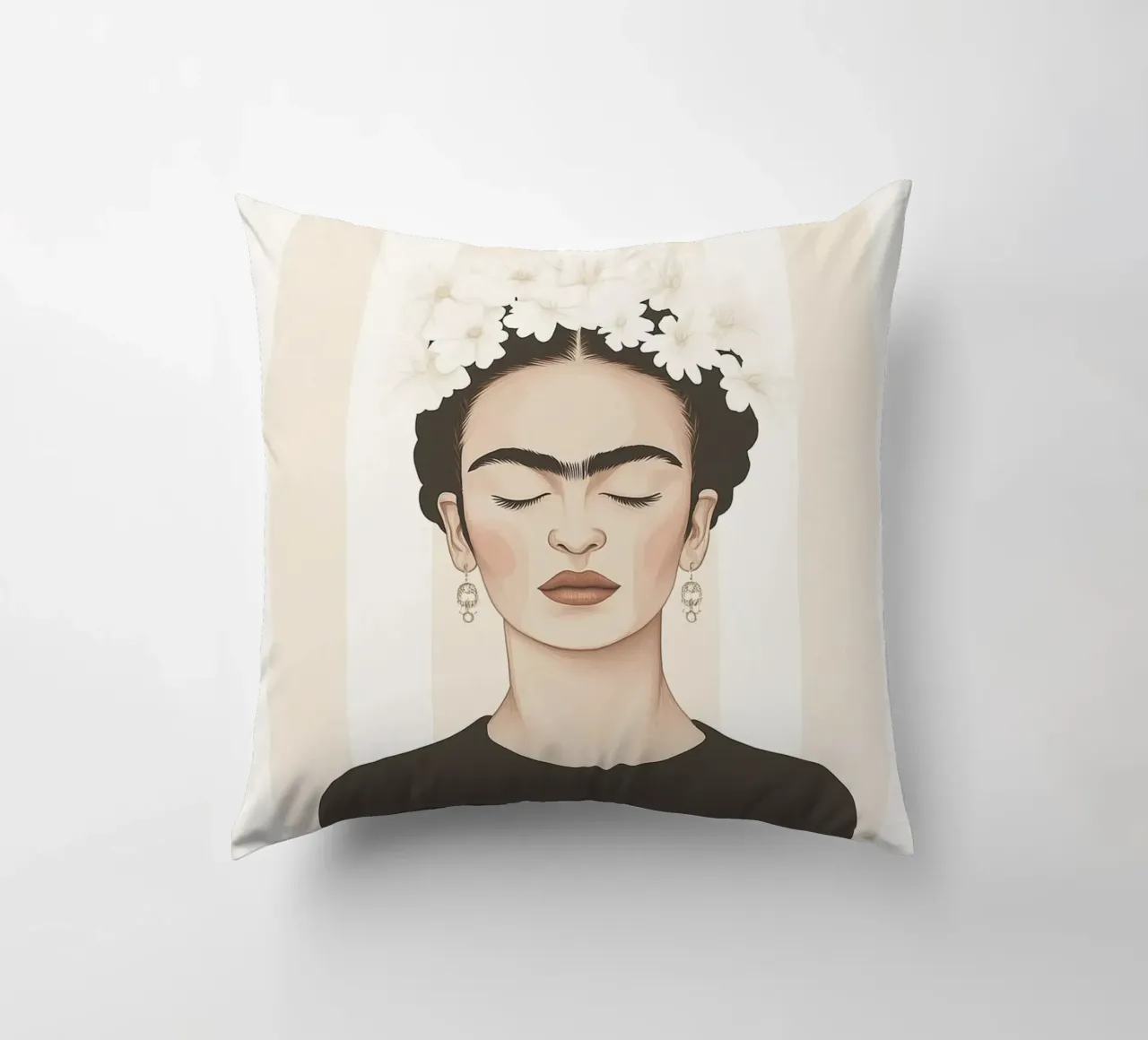 Arte a strisce con Frida cuscino da Carinaprint