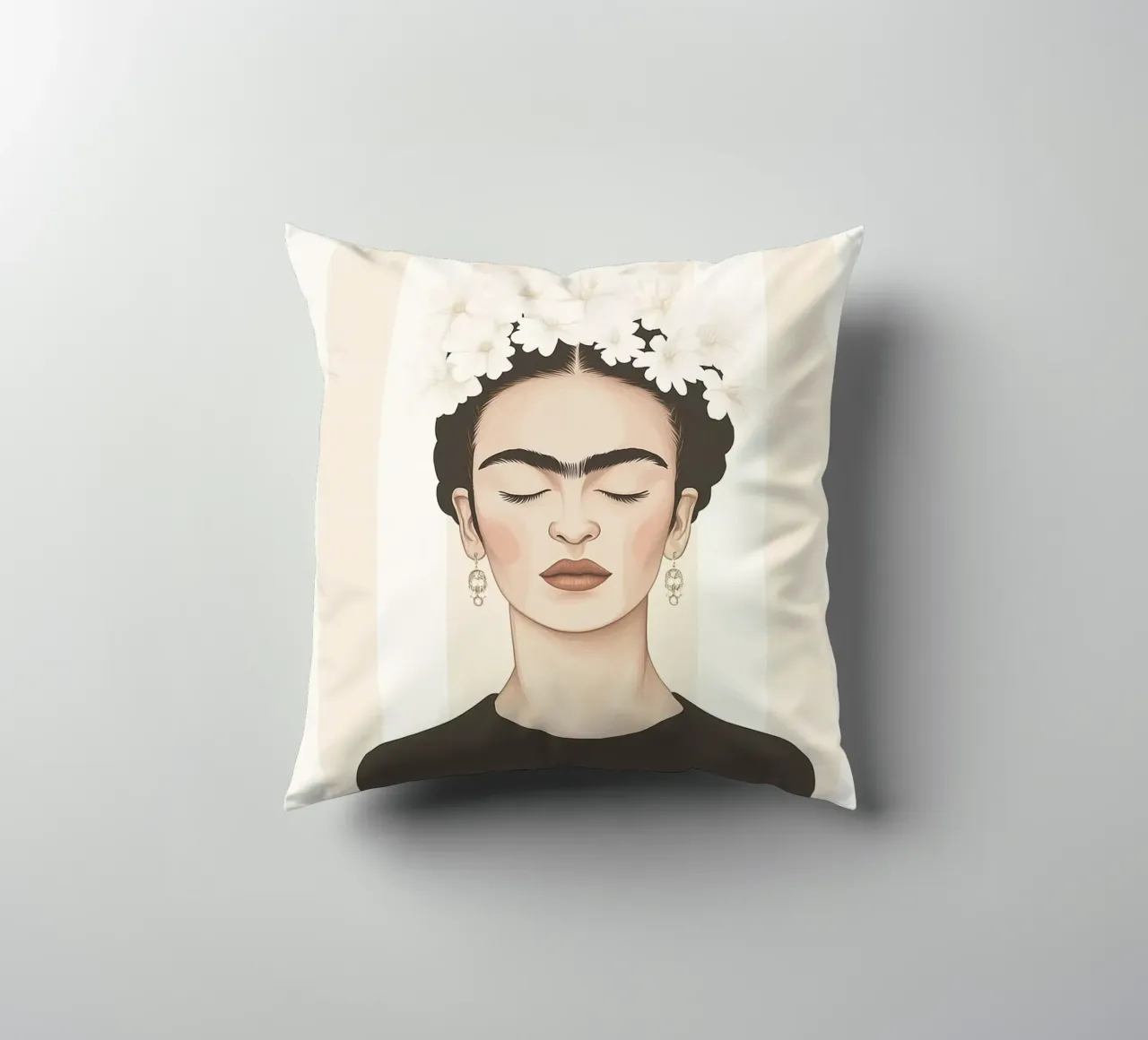 Arte a strisce con Frida cuscino da Carinaprint