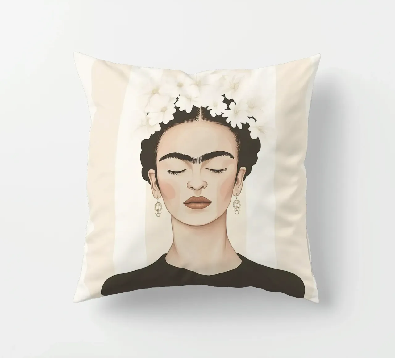 Arte a strisce con Frida cuscino da Carinaprint