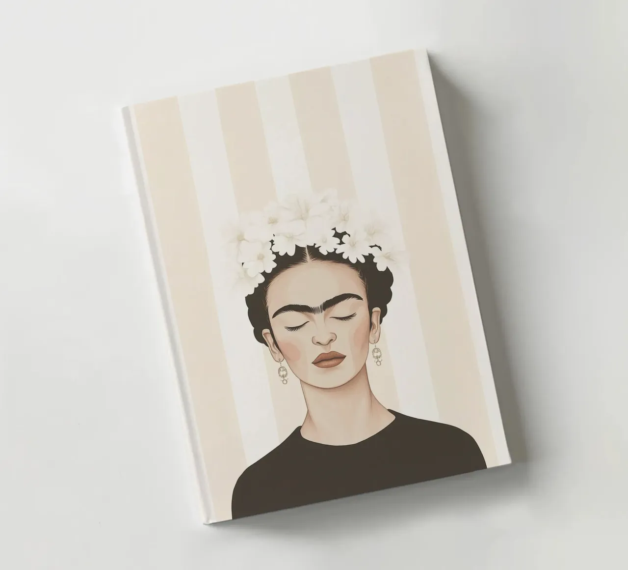 Stripe art with Frida notebook by Carinaprint
