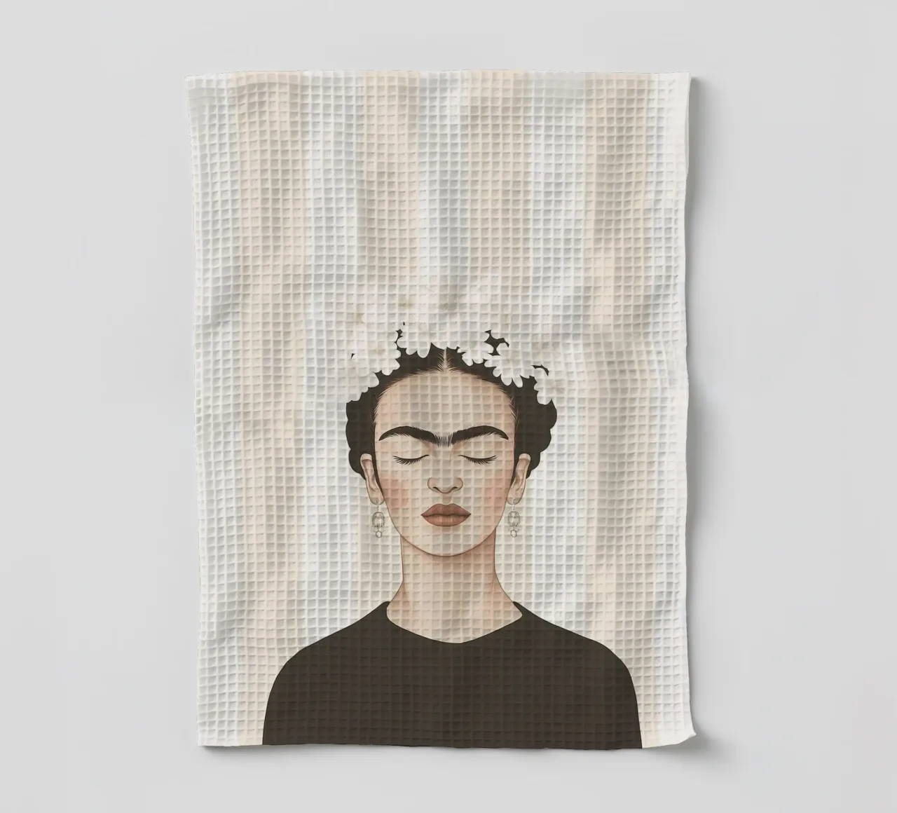 Arte a strisce con Frida canovaccio da cucina da Carinaprint
