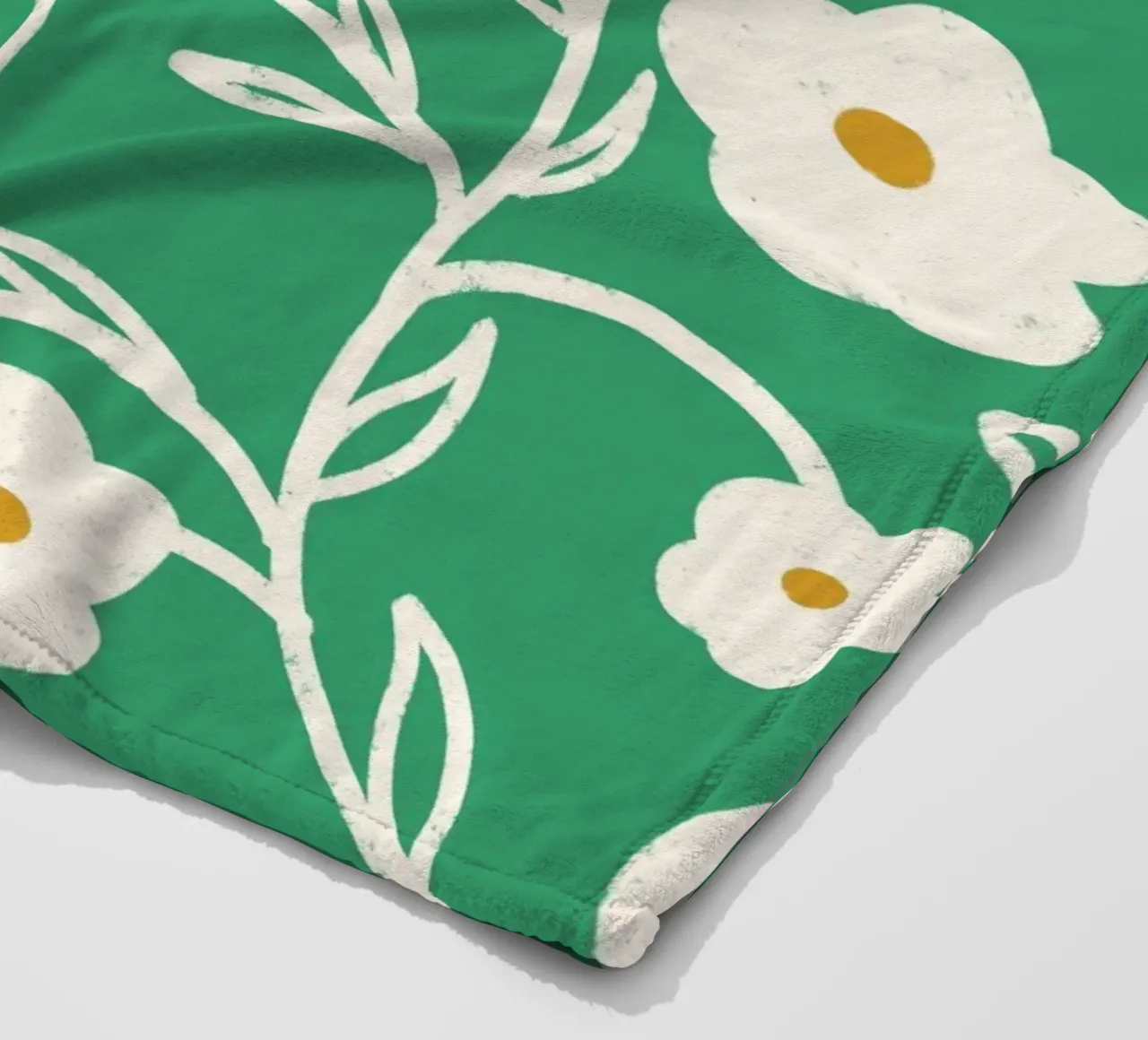 Emerald Daisy Delight - Floreale astratto coperta in pile da susanacosta