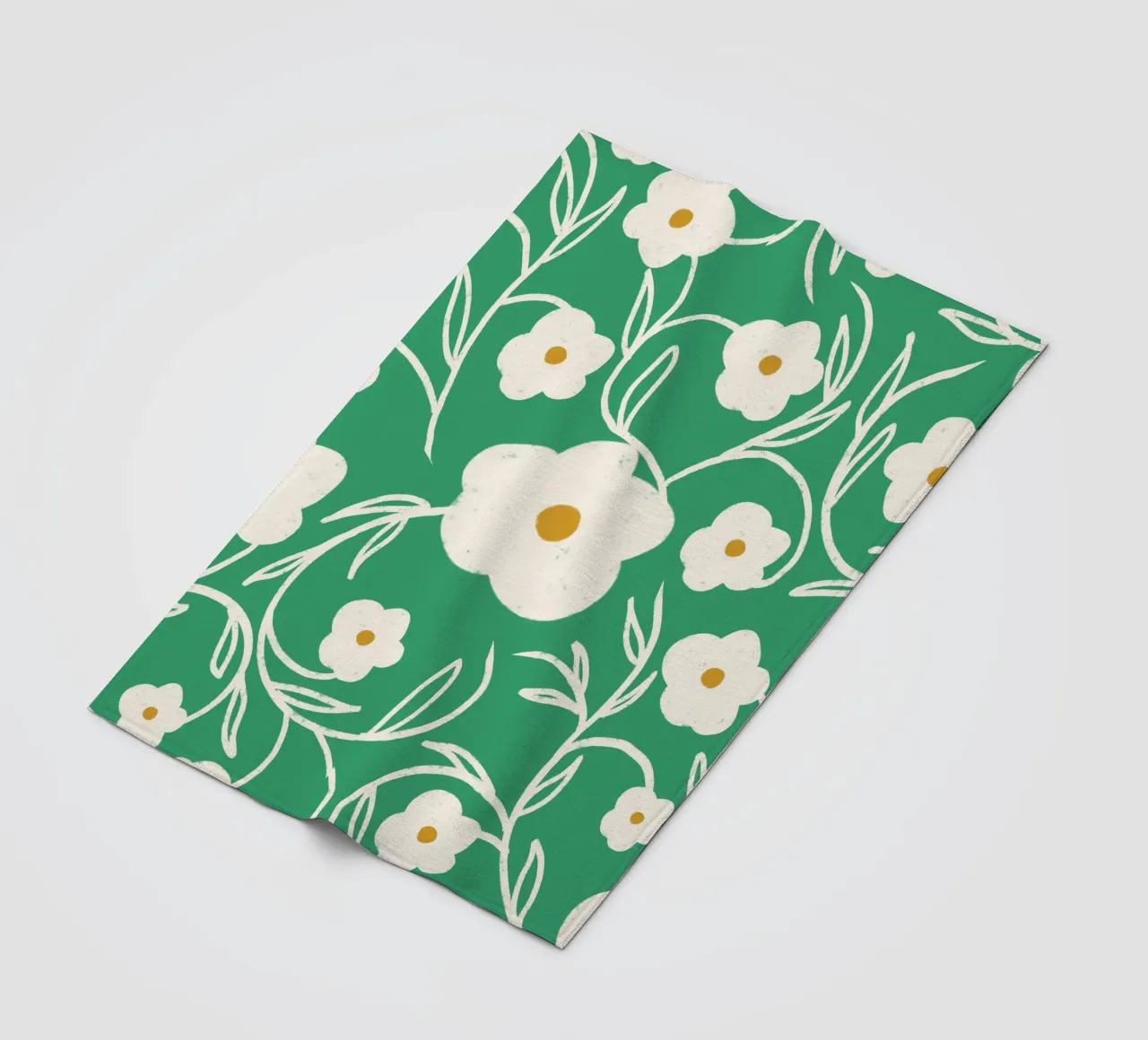 Emerald Daisy Delight - Floreale astratto coperta in pile da susanacosta