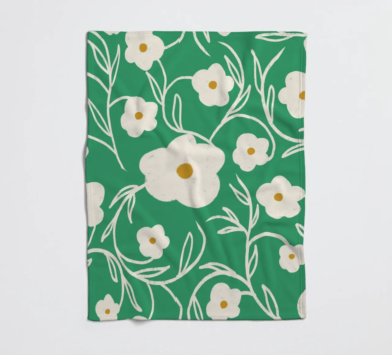 Emerald Daisy Delight - Floreale astratto coperta in pile da susanacosta