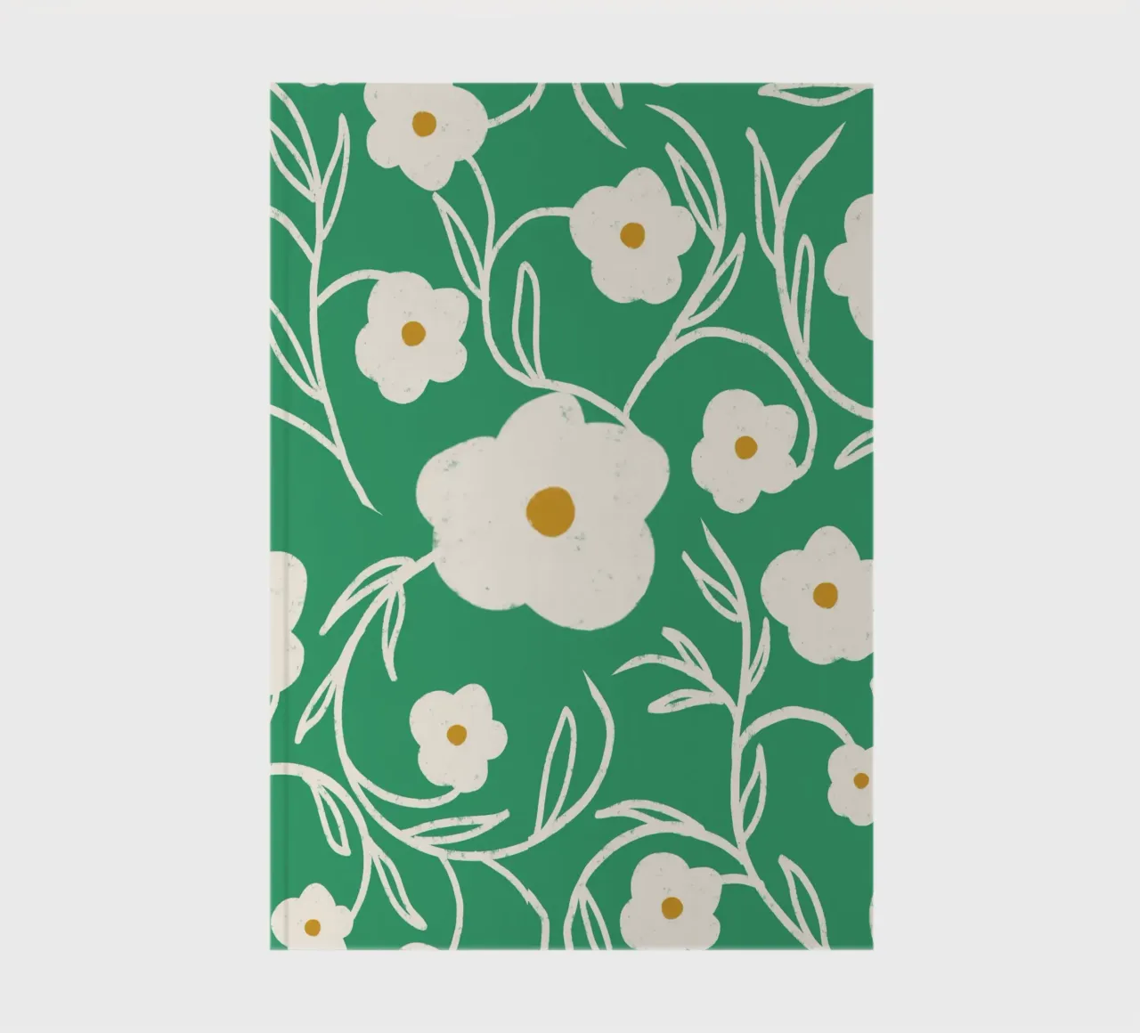Emerald Daisy Delight - Floral abstrait carnet de notes de susanacosta