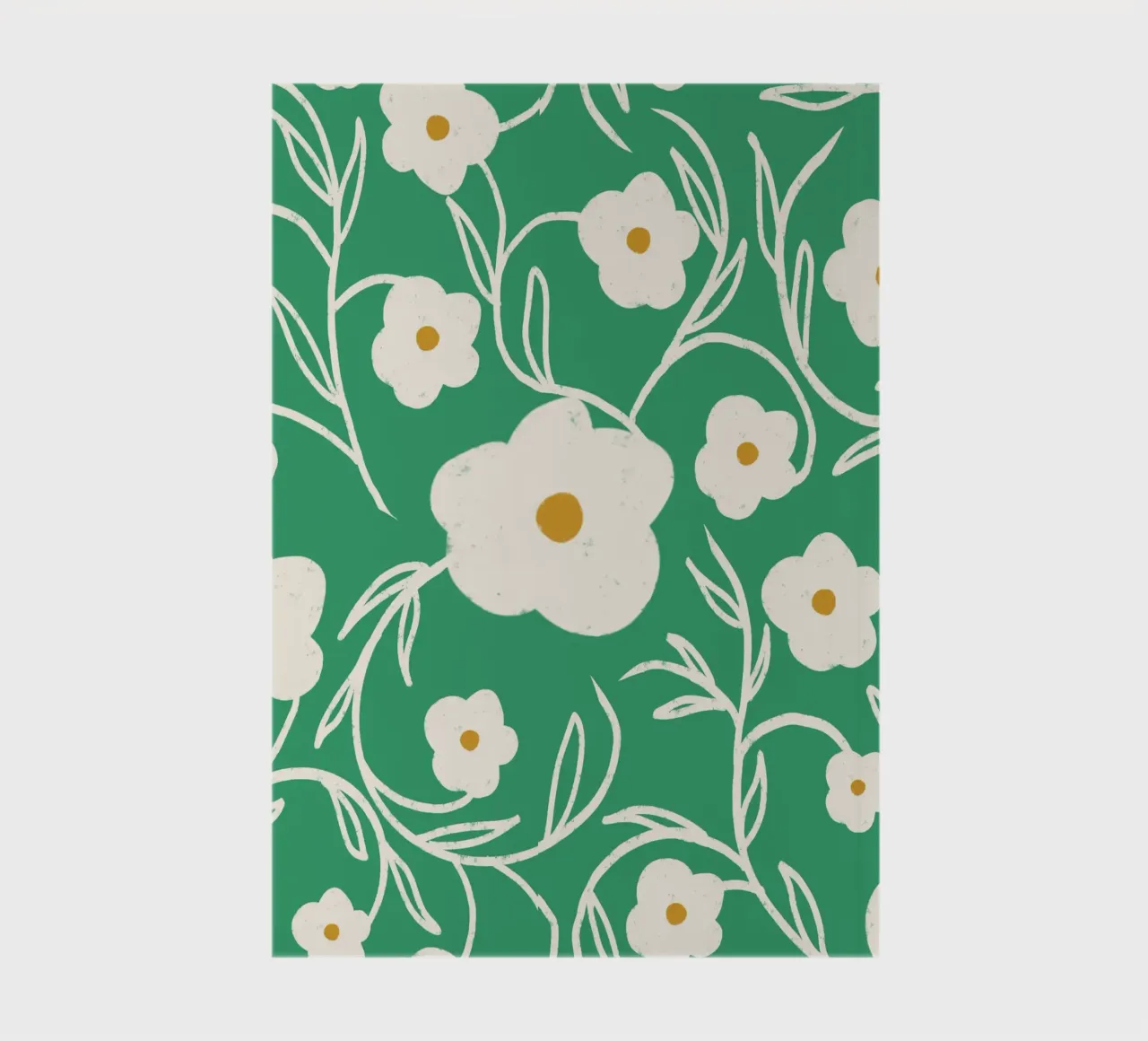Emerald Daisy Delight - Floral abstrait carnet de notes de susanacosta