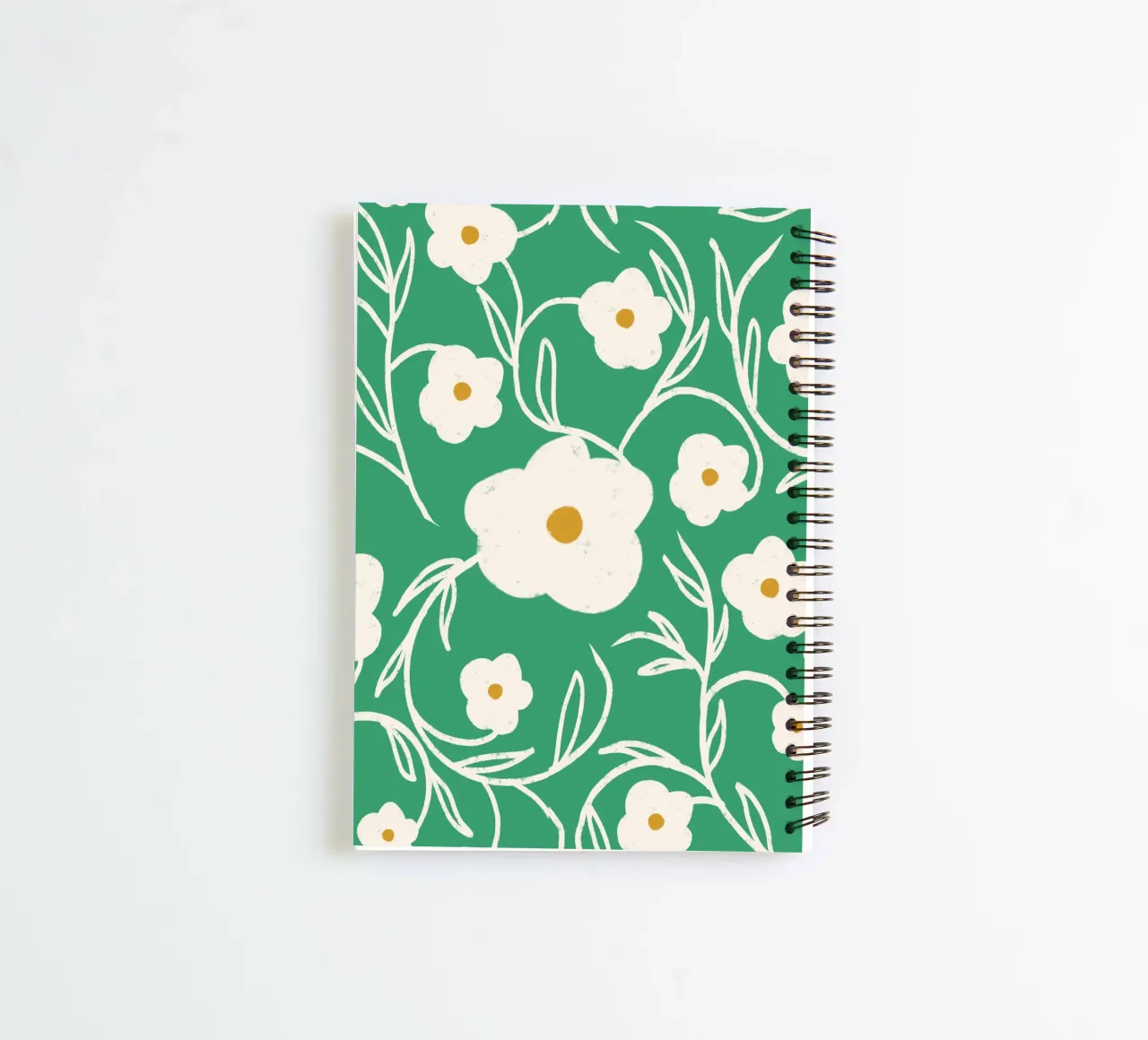 Emerald Daisy Delight - Abstract Floral spiral notebook by susanacosta
