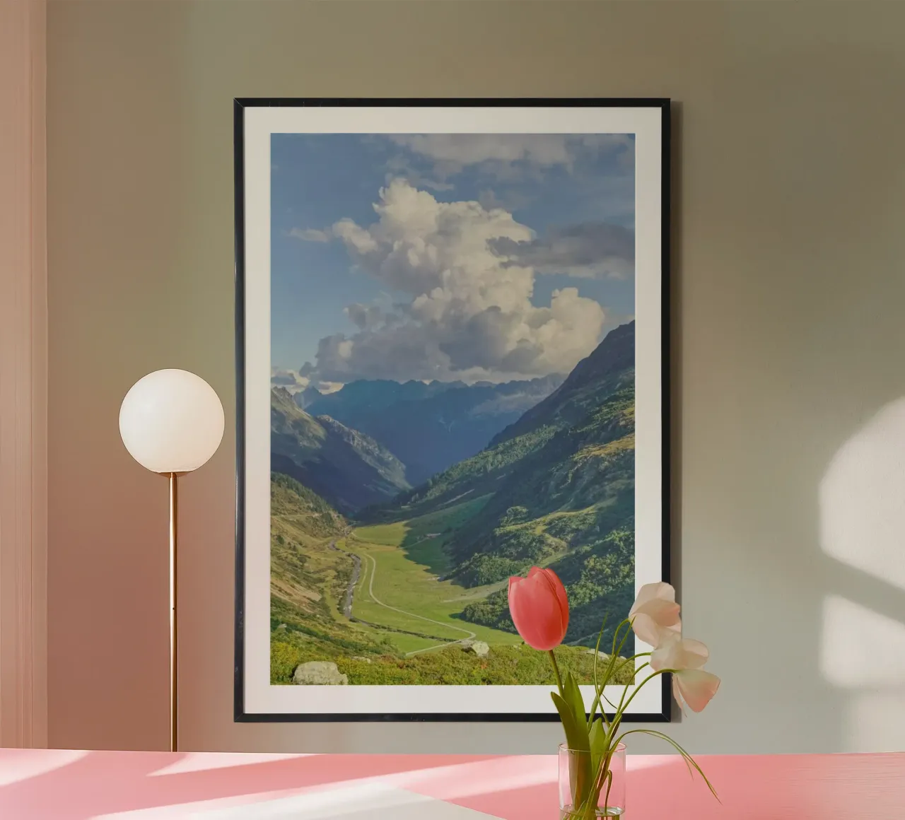 Swiss Valley poster con telaio in alluminio da Nur Mut
