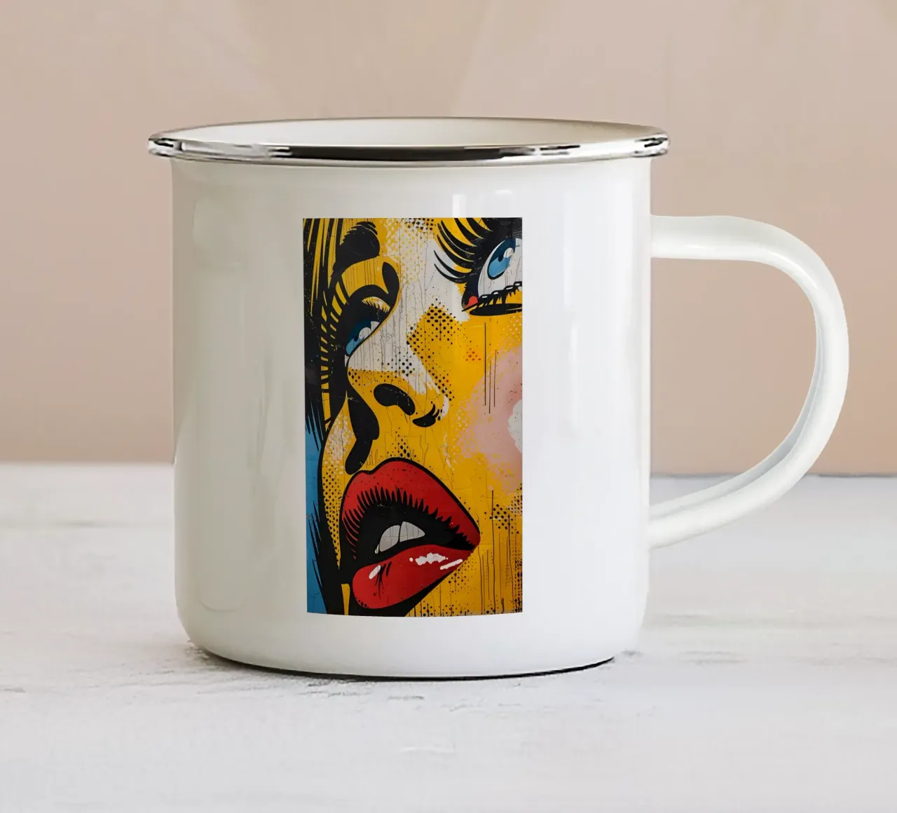 Poster d'arte minimalista 416 tazza in smalto da ahmiaLodri