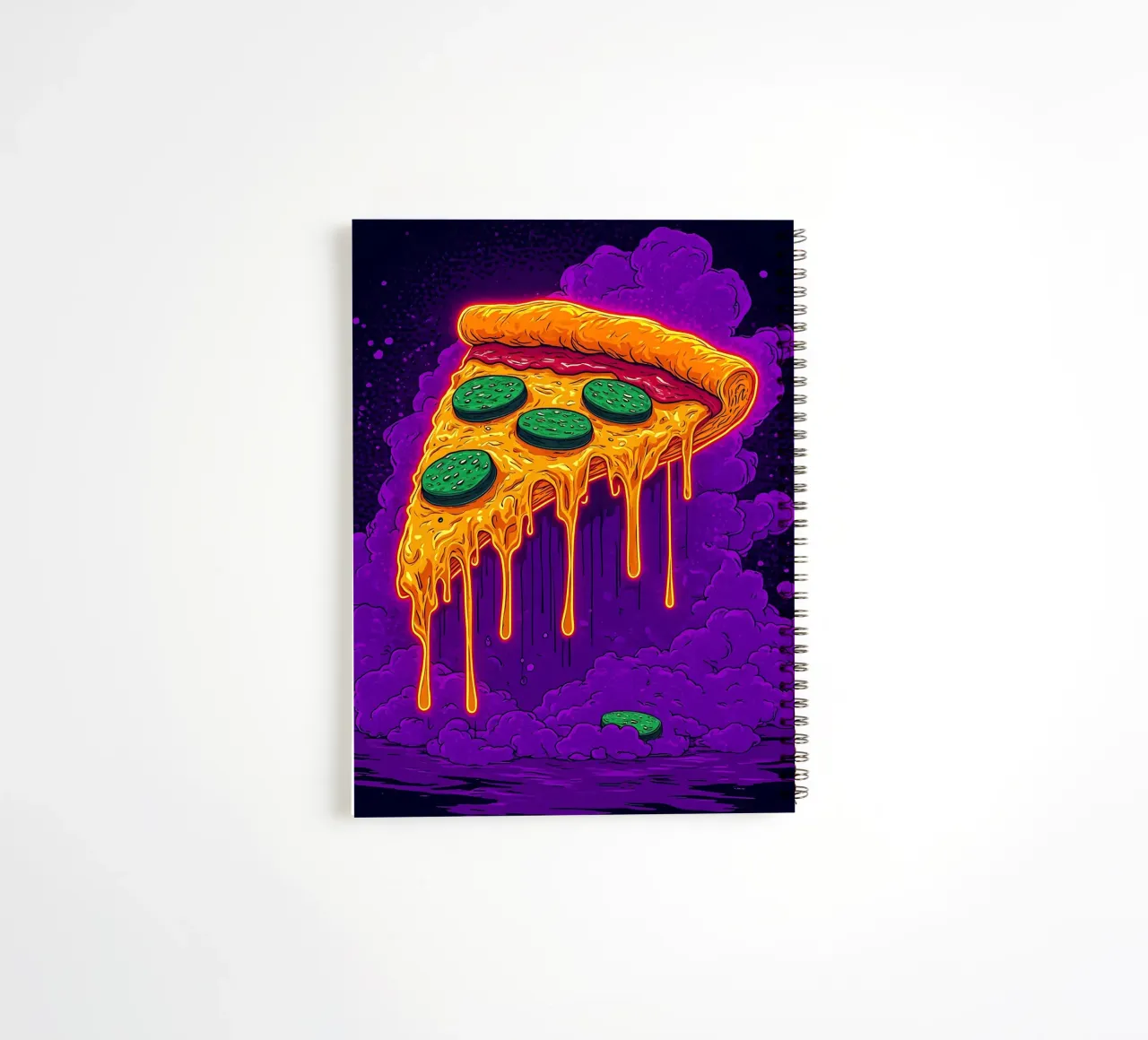 Pizza Dripping - Pop Art spiral notebook by ColorCrash Gallery