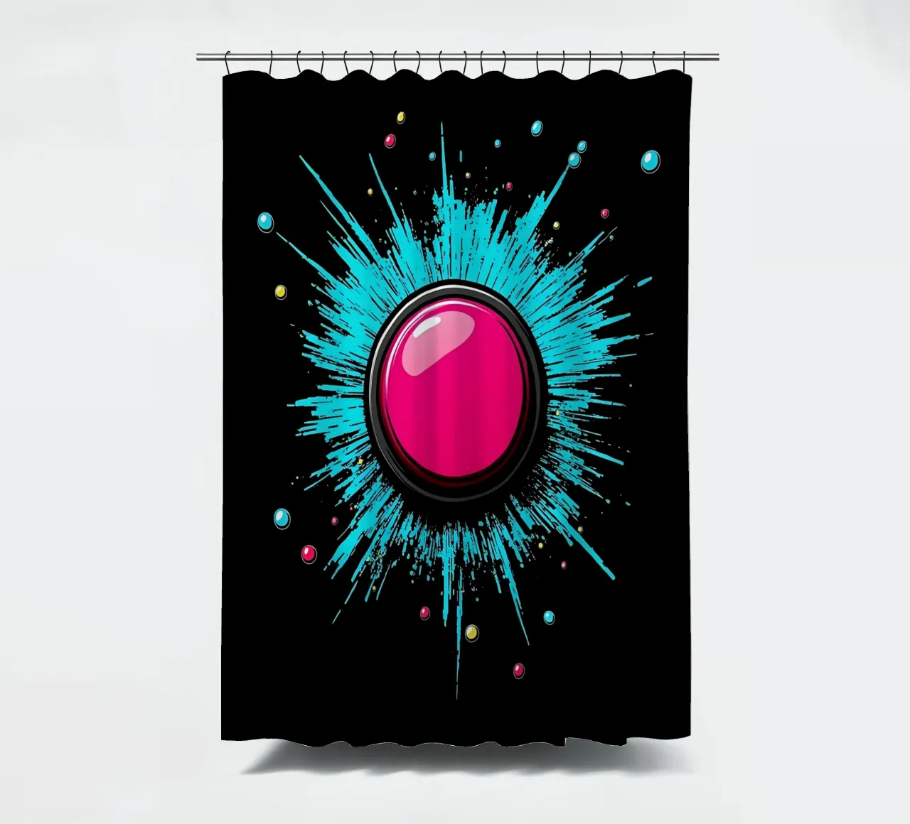 Start Button - Pop Art shower curtain by ColorCrash Gallery