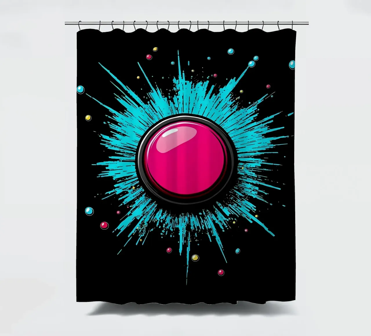 Start Button - Pop Art shower curtain by ColorCrash Gallery
