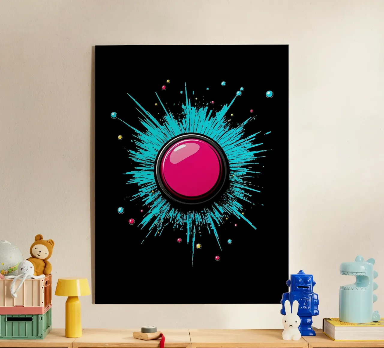 Pulsante di avvio - Pop Art plexiglass da ColorCrash Gallery