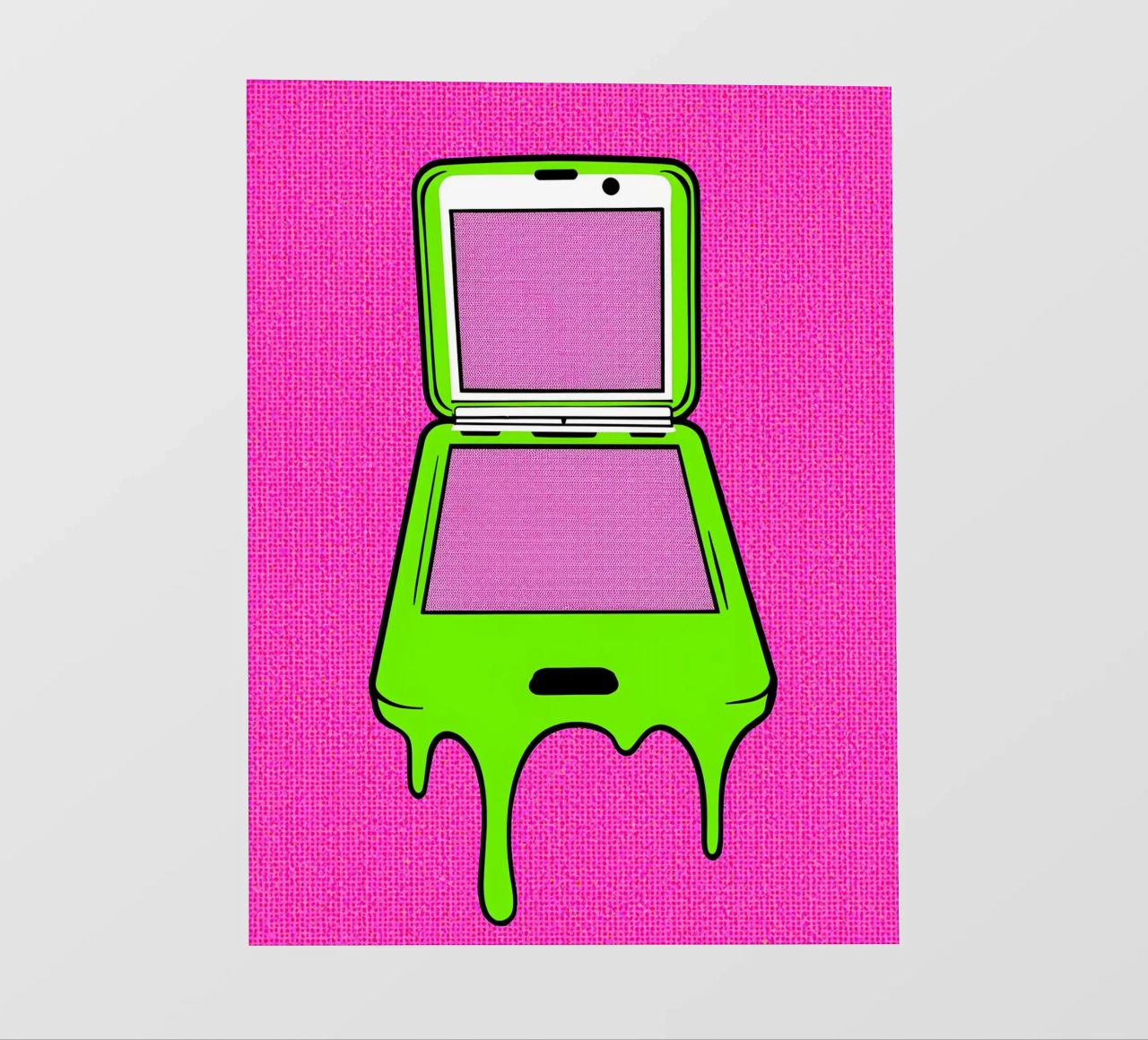 Flip Phone in fusione - Pop Art pellicola backlit da ColorCrash Gallery