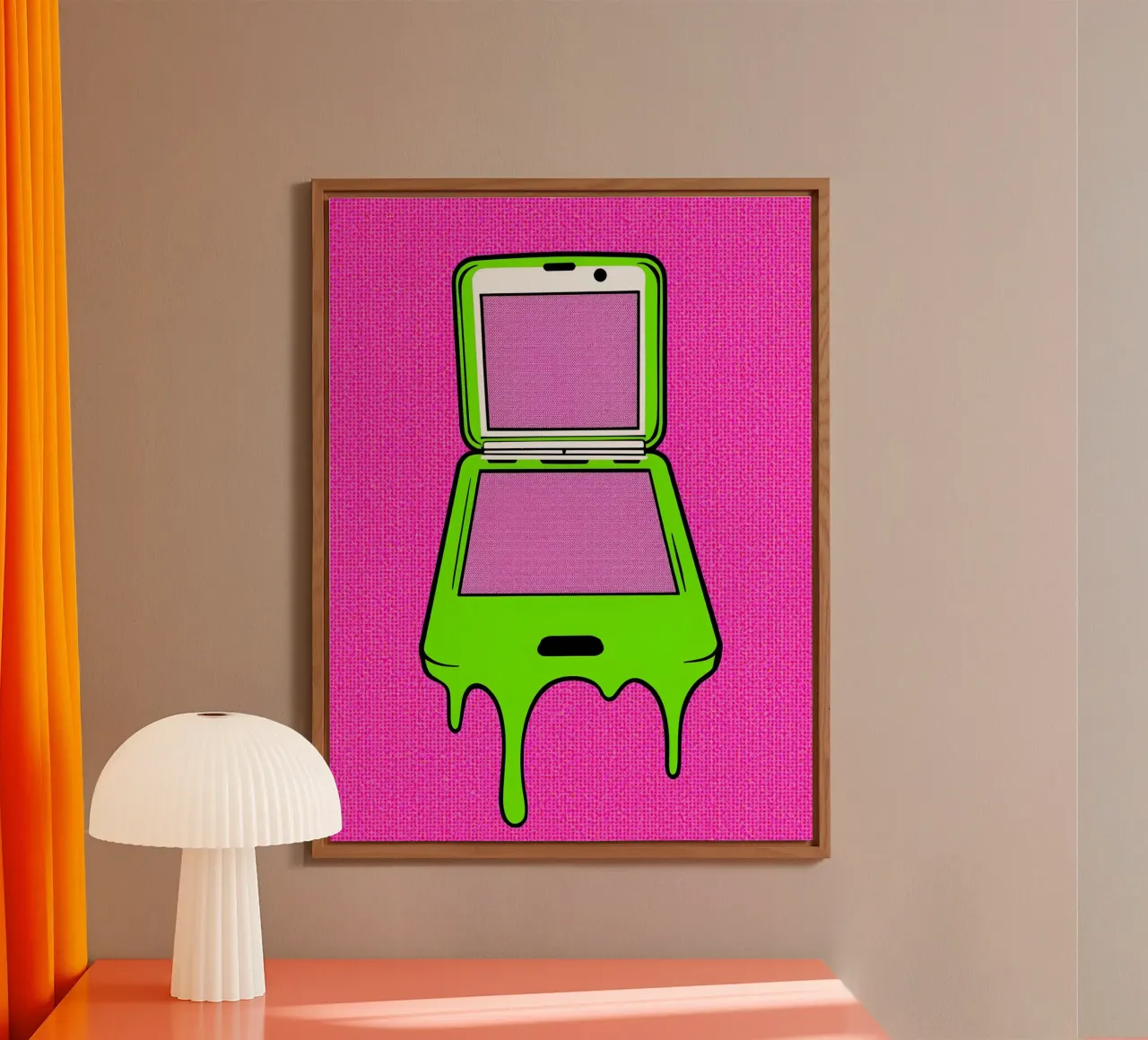 Flip Phone in fusione - Pop Art alluminio dibond da ColorCrash Gallery