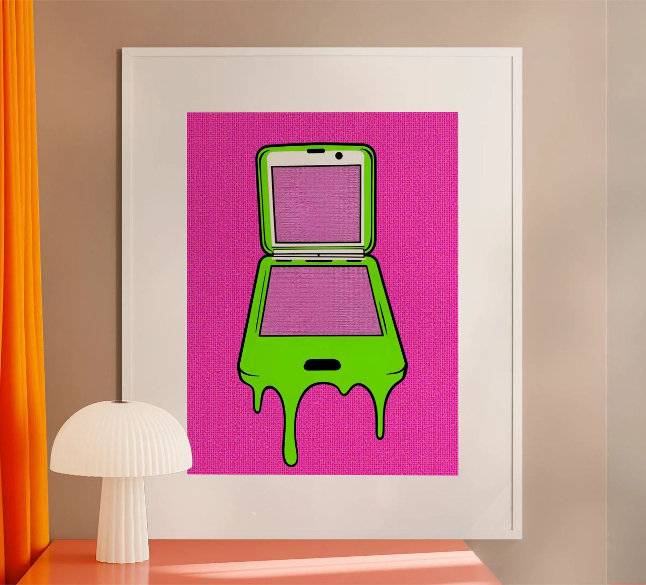Flip Phone in fusione - Pop Art carta hahnemühle da ColorCrash Gallery