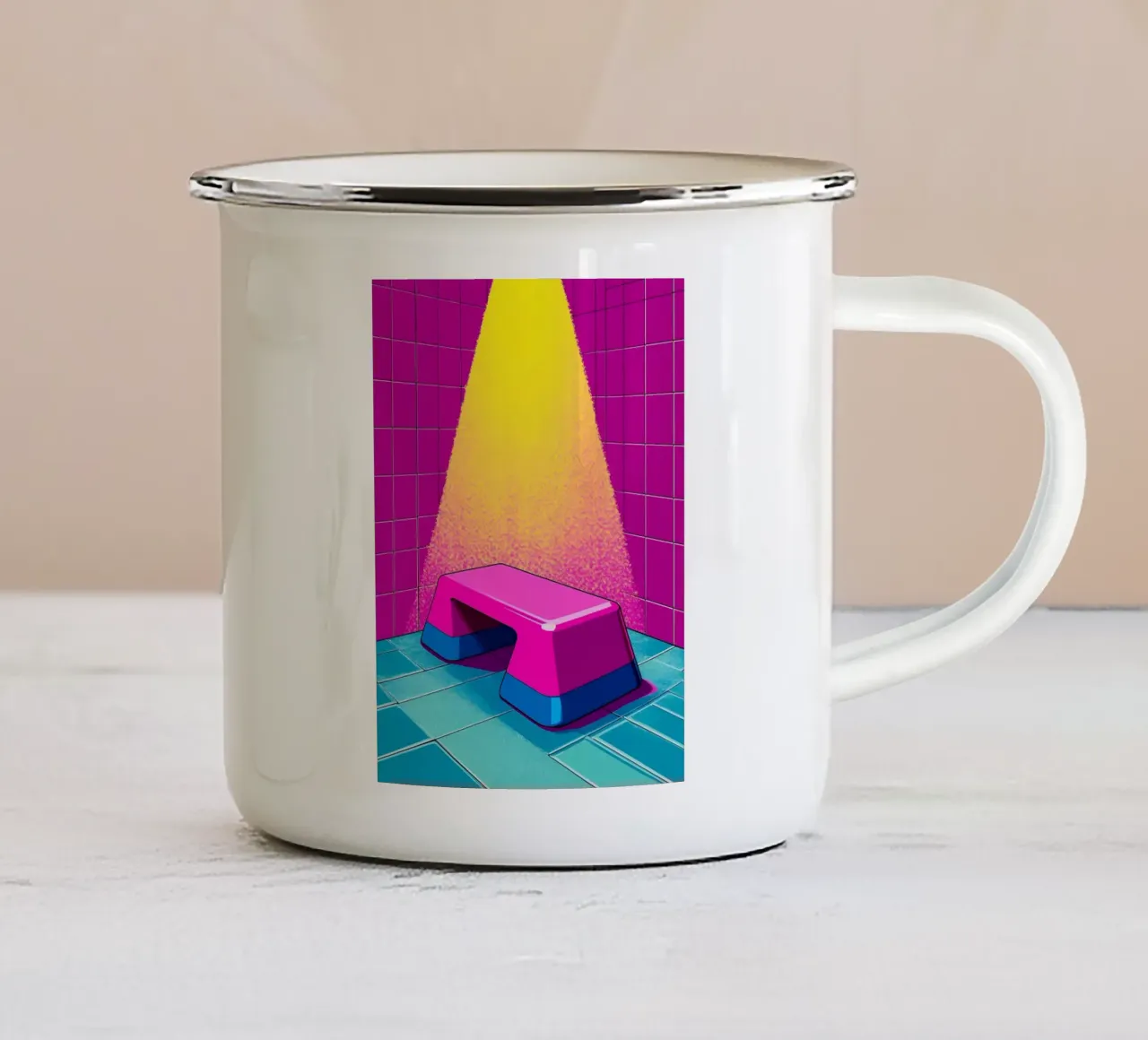 Fare il bagno - Pop Art tazza in smalto da ColorCrash Gallery