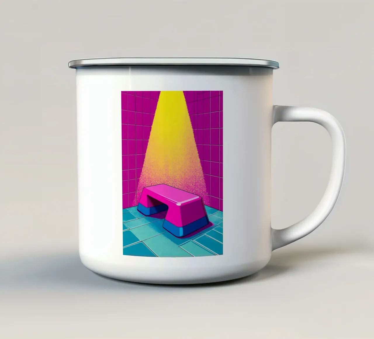 Fare il bagno - Pop Art tazza in smalto da ColorCrash Gallery