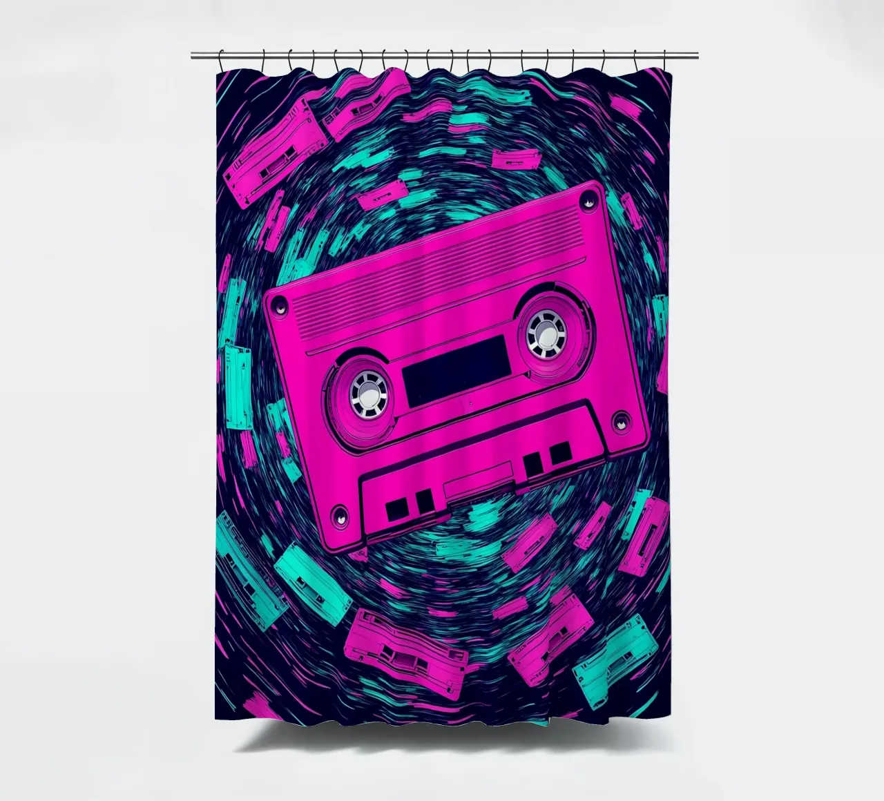 Nastro a cassetta - Pop Art tenda da doccia da ColorCrash Gallery