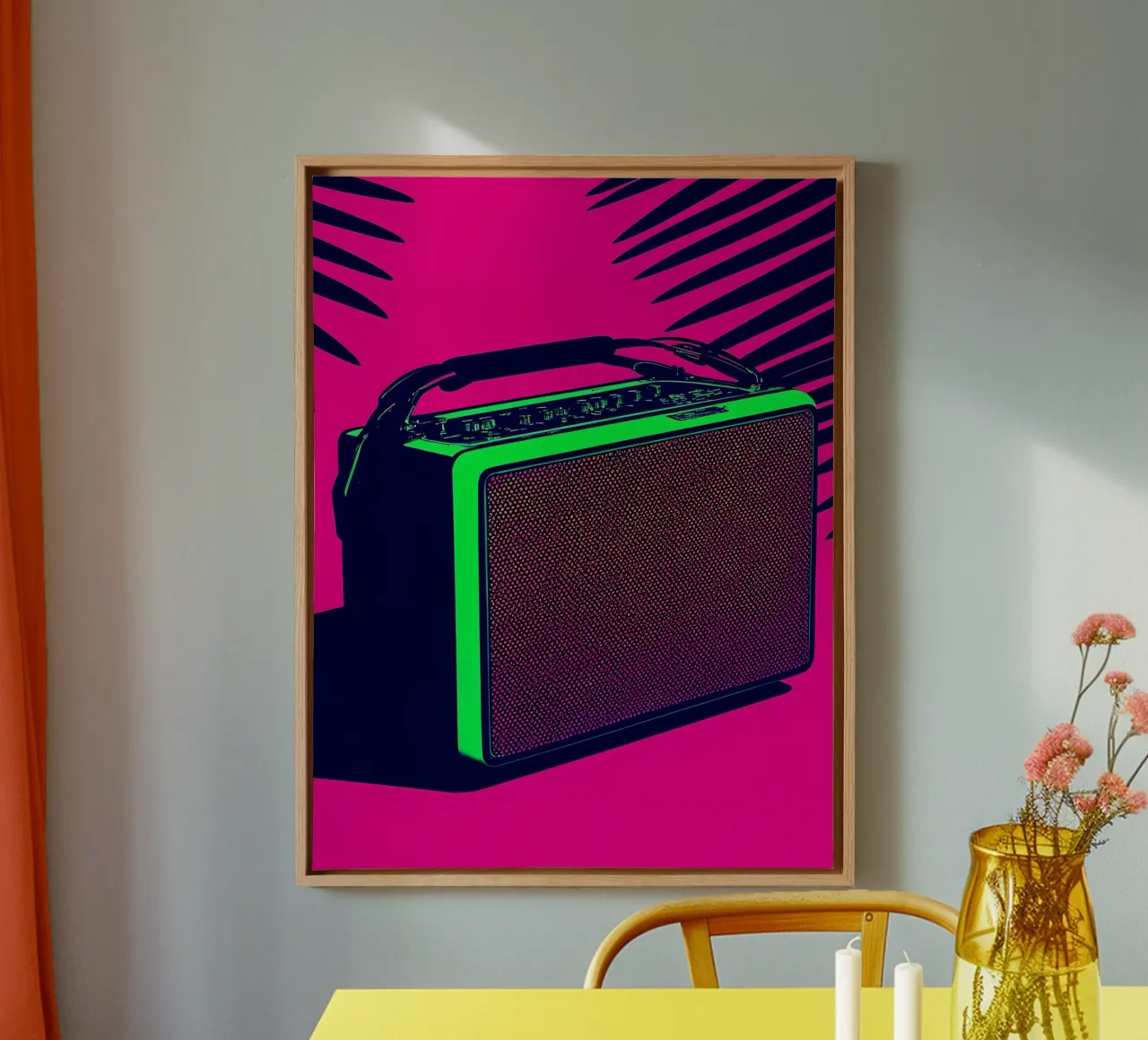 Portable Speaker - Pop Art canvas with Floater frame by ColorCrash Gallery