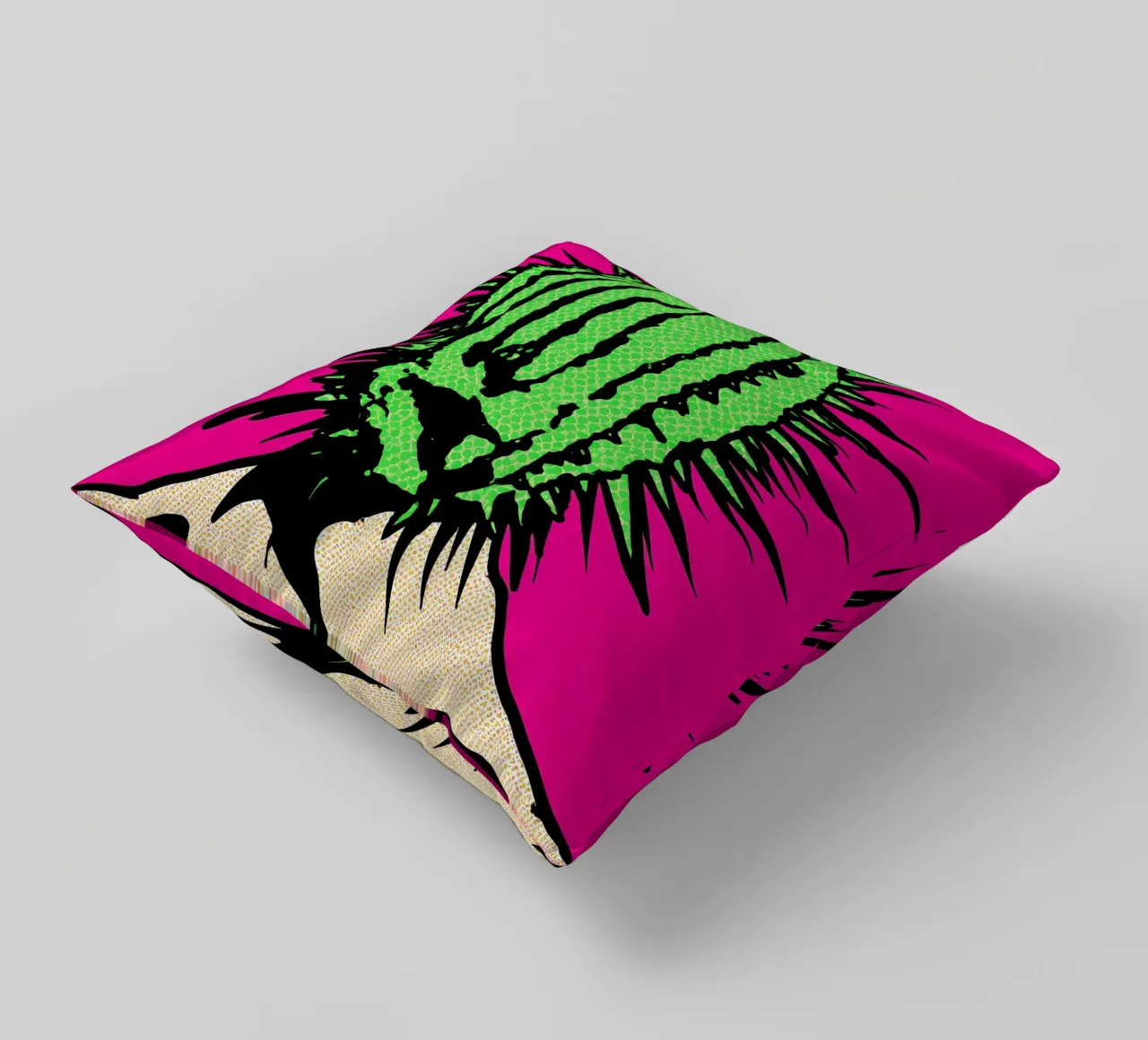 Faccia di cactus - Pop Art cuscino da ColorCrash Gallery