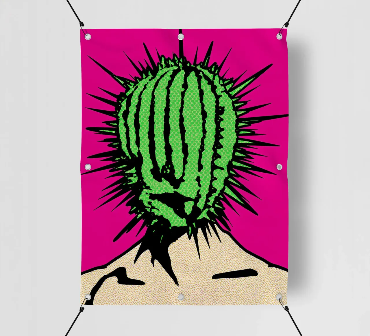 Faccia di cactus - Pop Art telo in pvc da ColorCrash Gallery