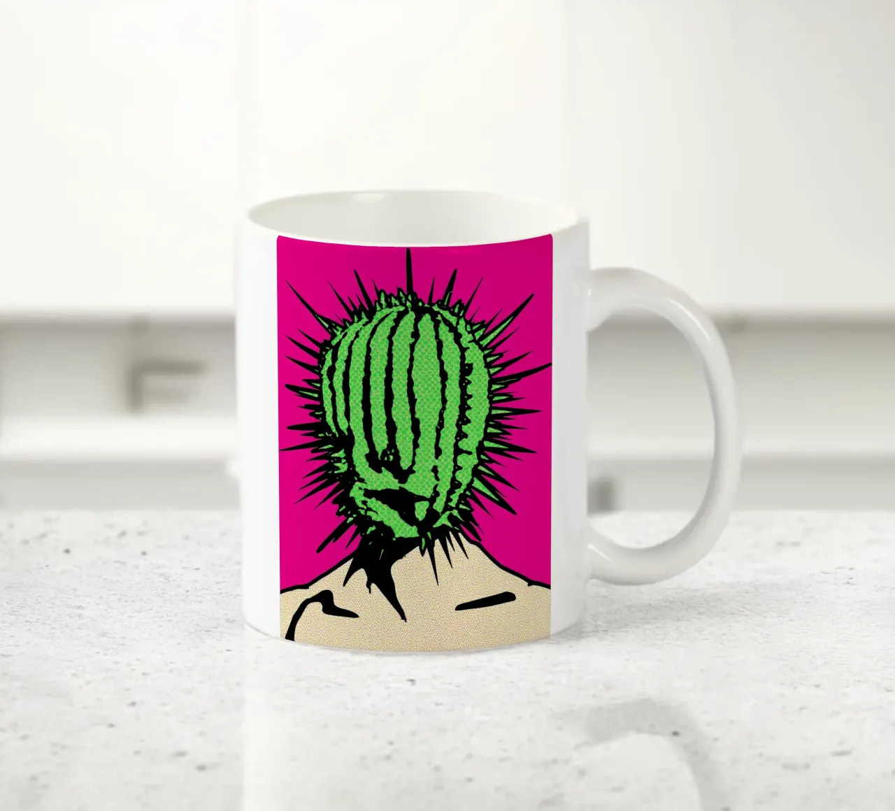 Faccia di cactus - Pop Art tazza in ceramica da ColorCrash Gallery