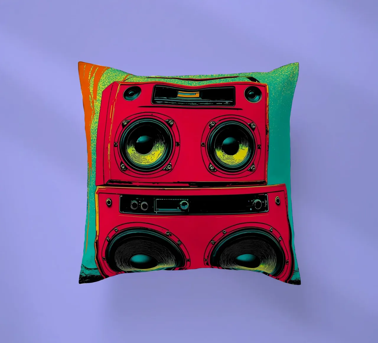Boombox - Pop Art decorative cushion by ColorCrash Gallery