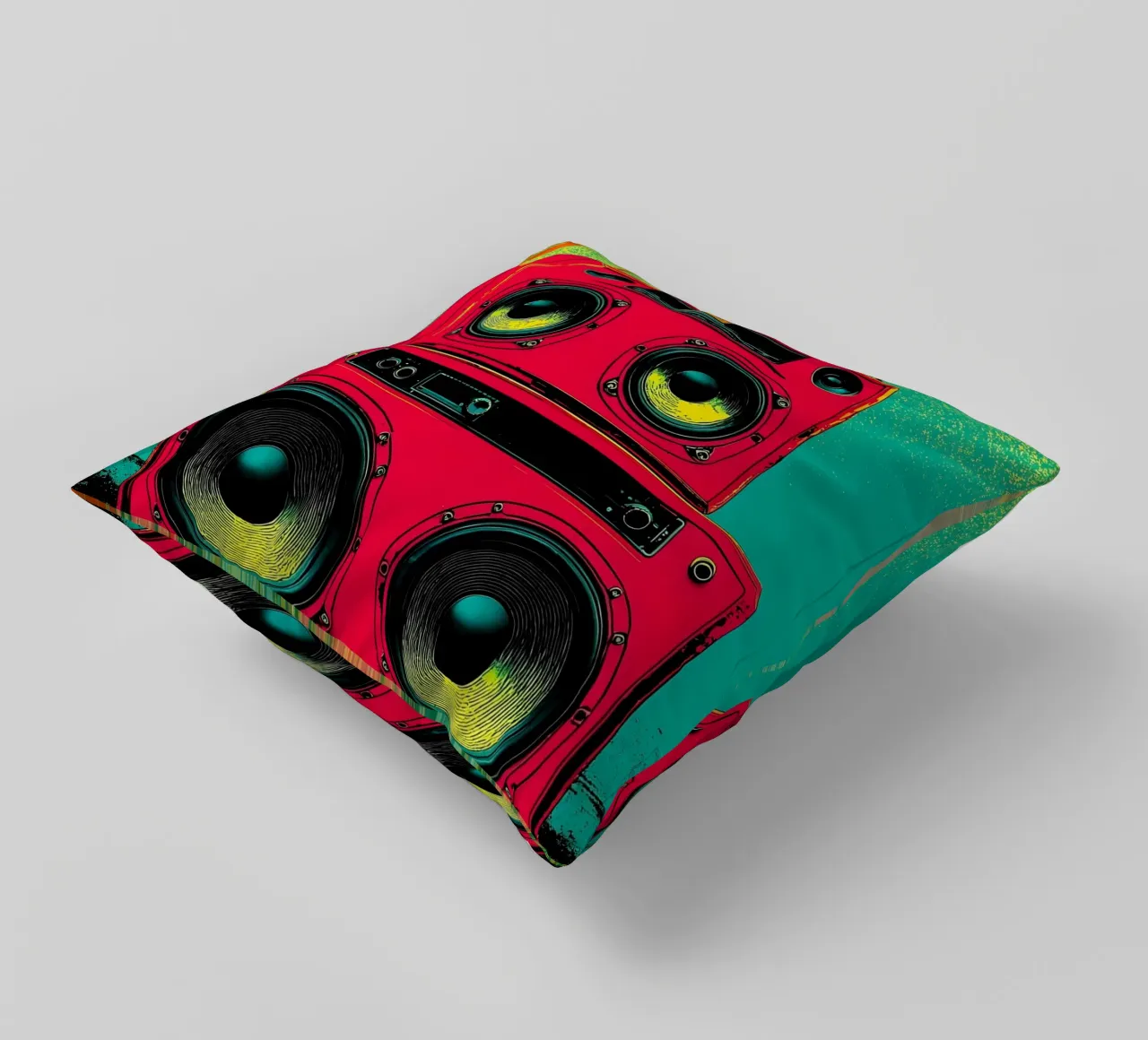 Boombox - Pop Art decorative cushion by ColorCrash Gallery