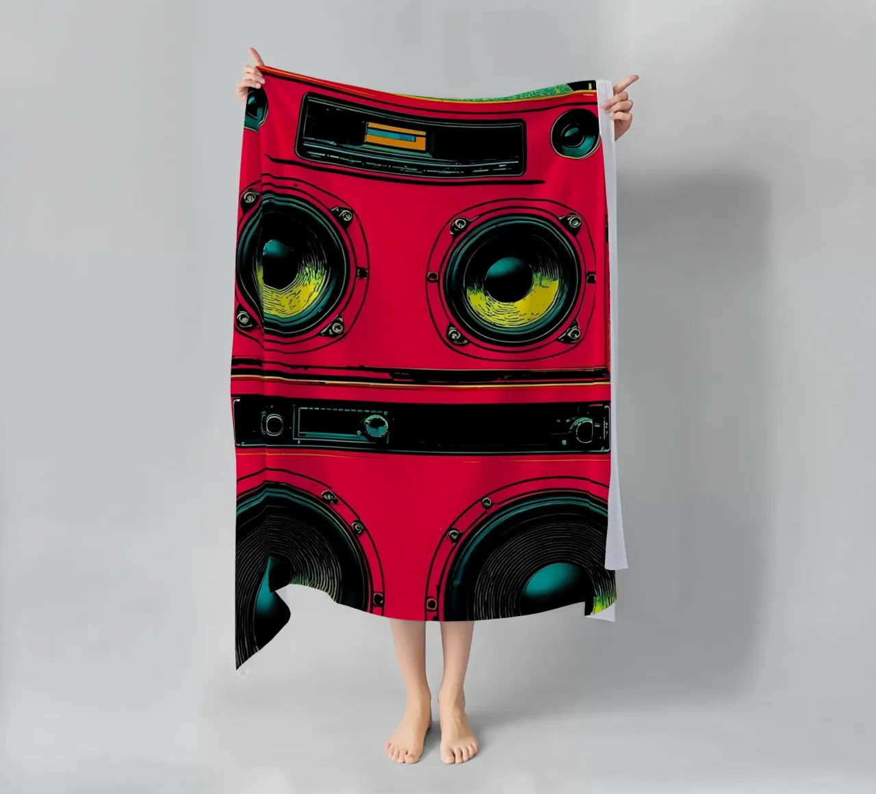 Boombox - Pop Art telo mare da ColorCrash Gallery