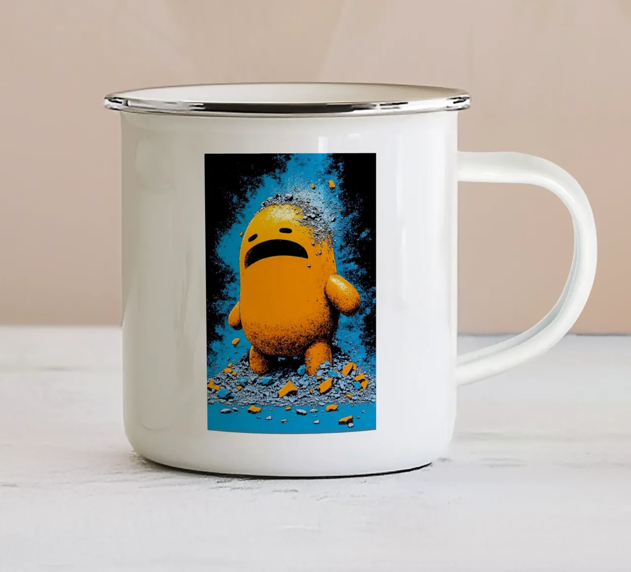 Sgretolamento - Pop Art tazza in smalto da ColorCrash Gallery