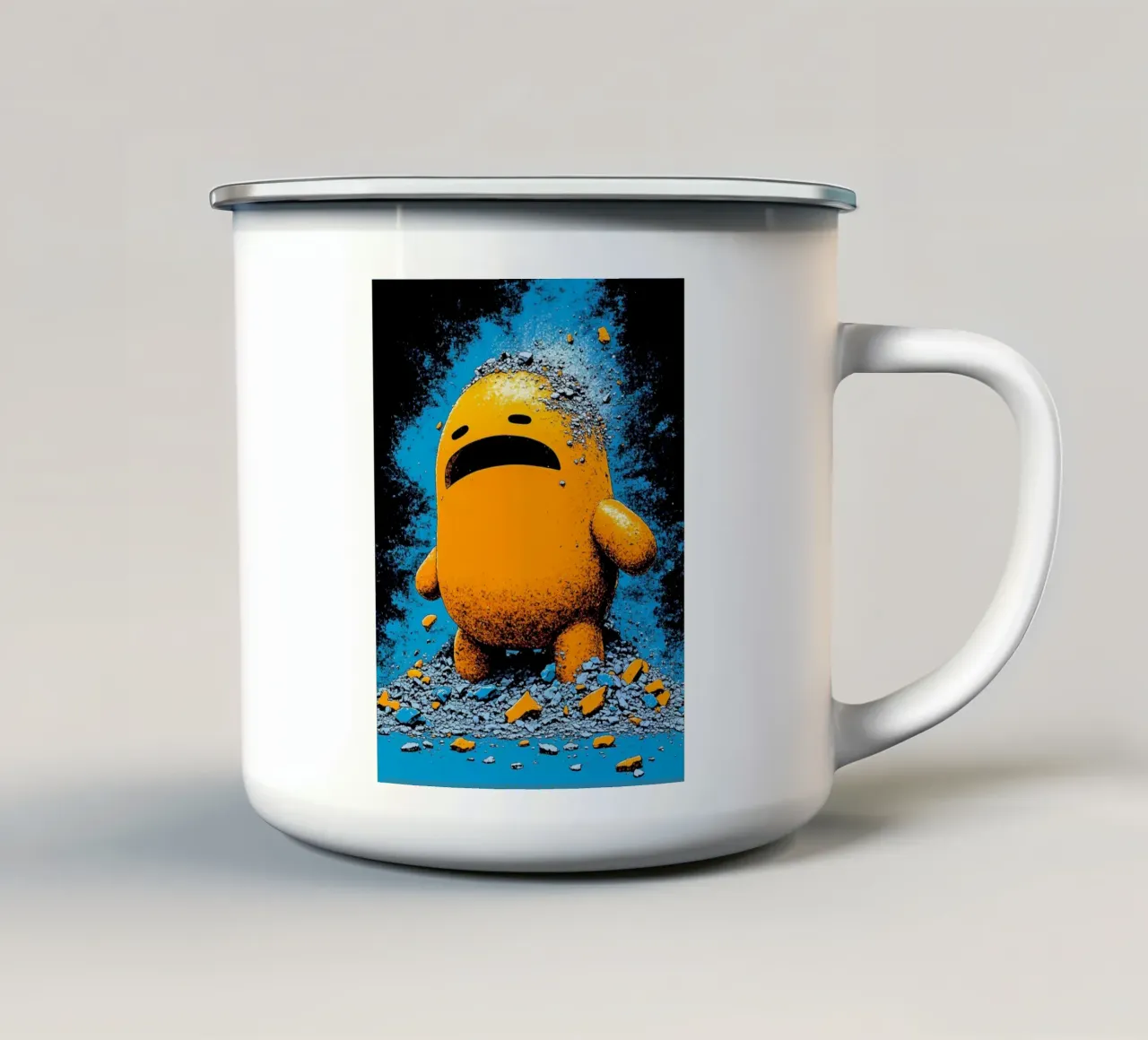 Sgretolamento - Pop Art tazza in smalto da ColorCrash Gallery