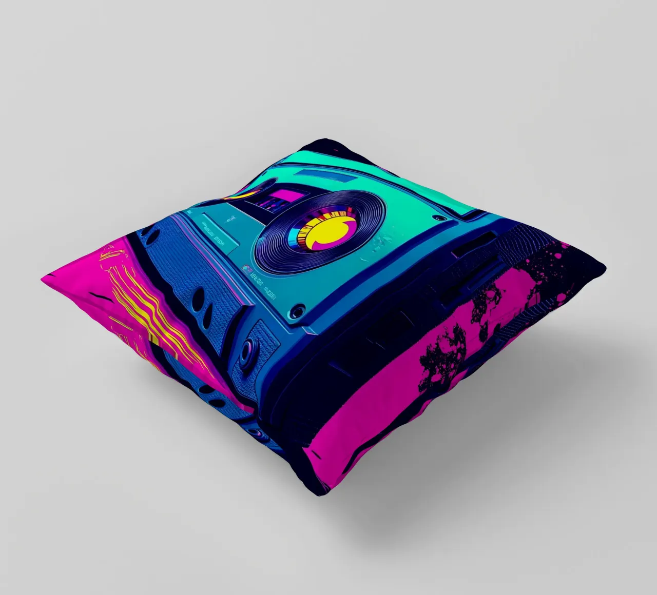 Nastro a cassetta - Pop Art cuscino da ColorCrash Gallery