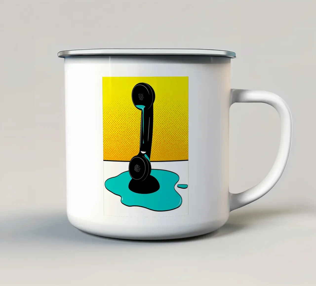 Telefono - Pop Art tazza in smalto da ColorCrash Gallery