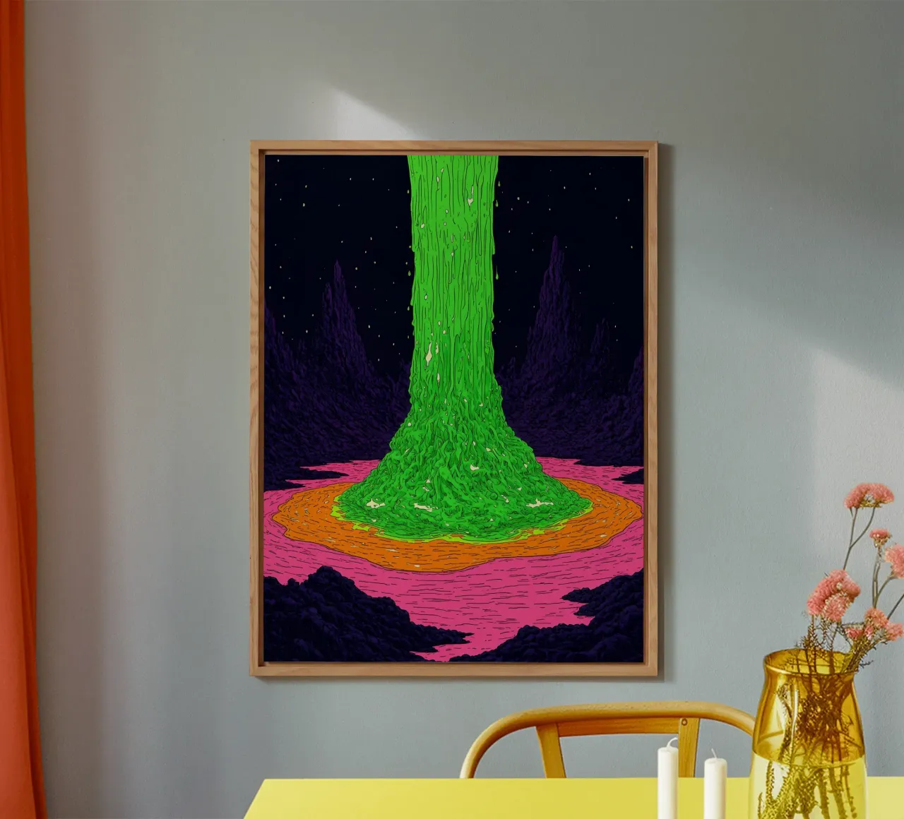 Lava verde - Pop Art alluminio dibond da ColorCrash Gallery