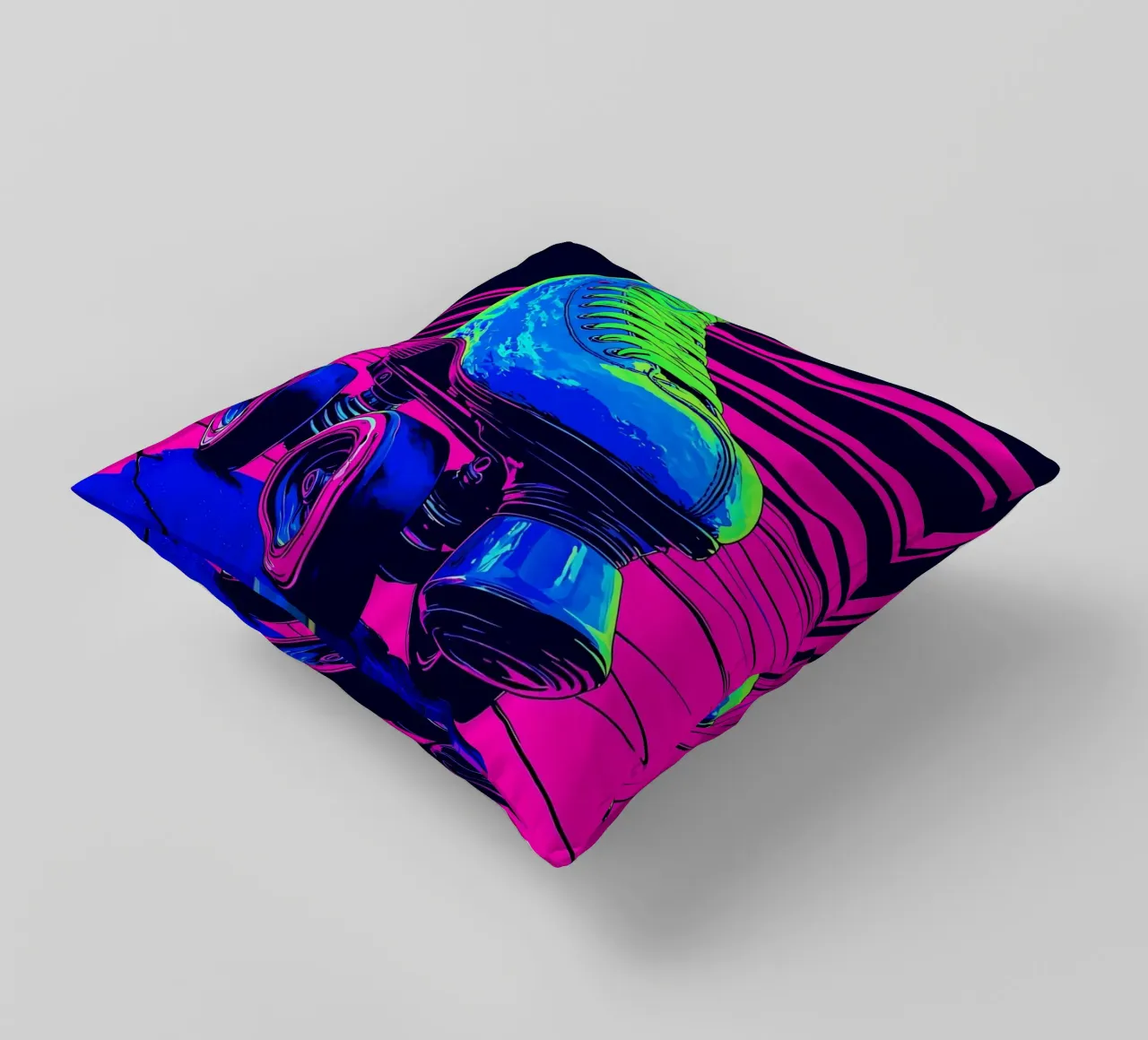 Pattini a rotelle - Pop Art cuscino da ColorCrash Gallery