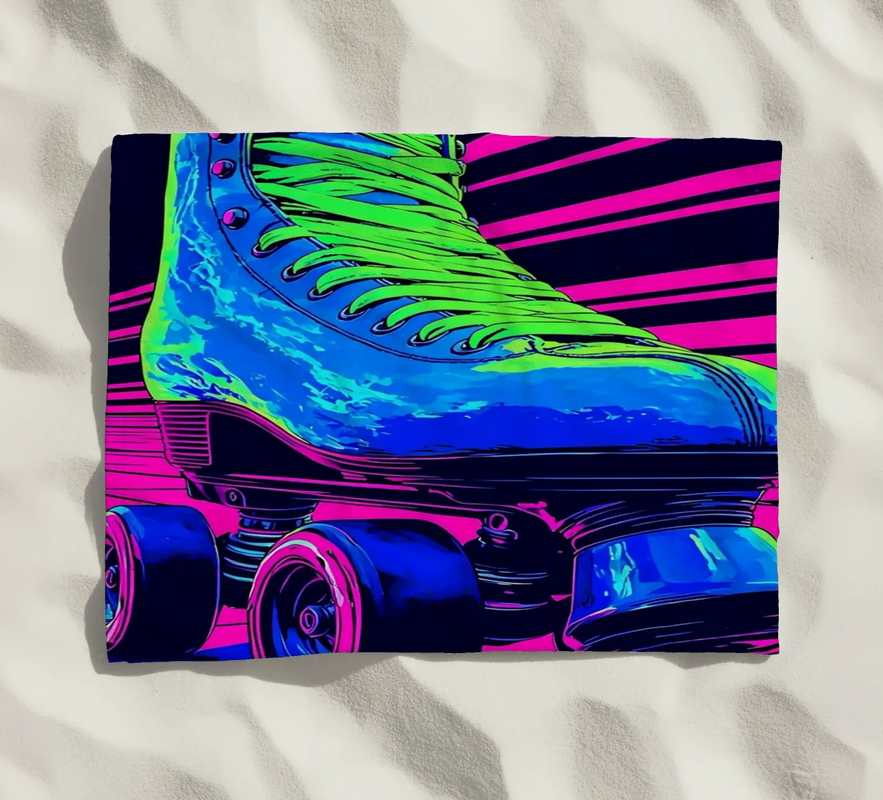 Pattini a rotelle - Pop Art telo mare da ColorCrash Gallery