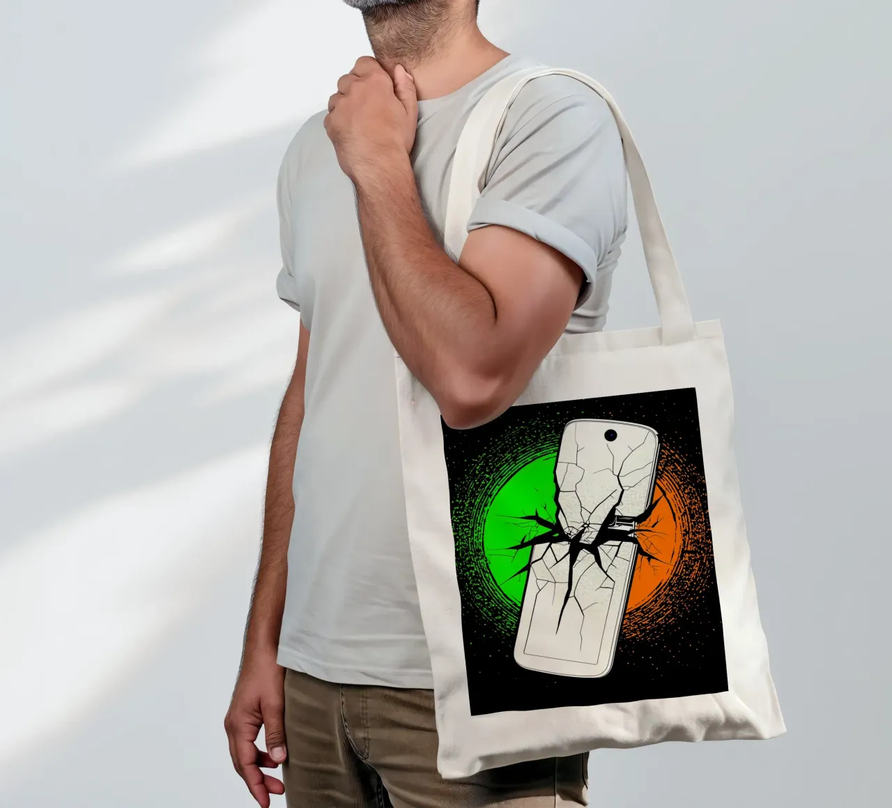 Shattering Smartphone- Pop Art tote bag by ColorCrash Gallery