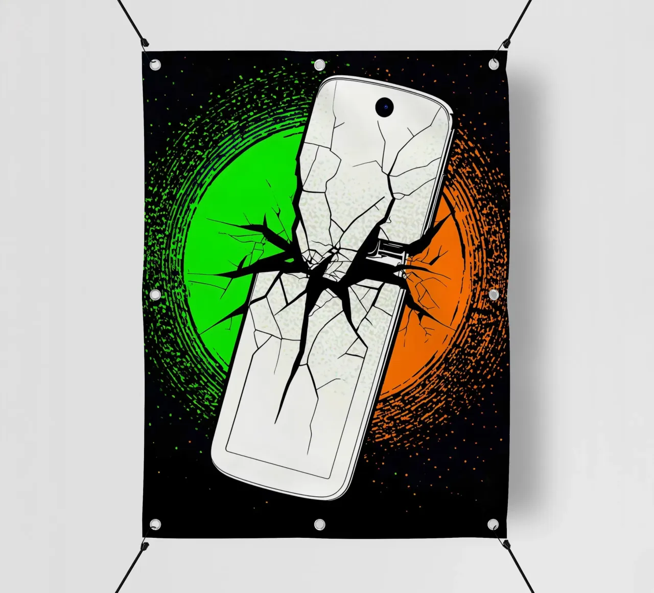 Smartphone in frantumi - Pop Art telo in pvc da ColorCrash Gallery