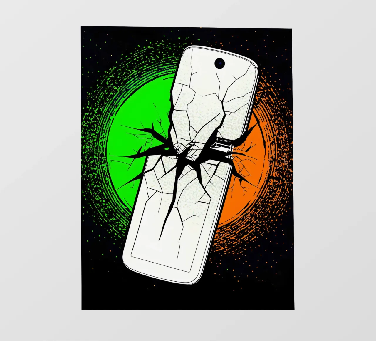 Smartphone in frantumi - Pop Art telo in pvc da ColorCrash Gallery