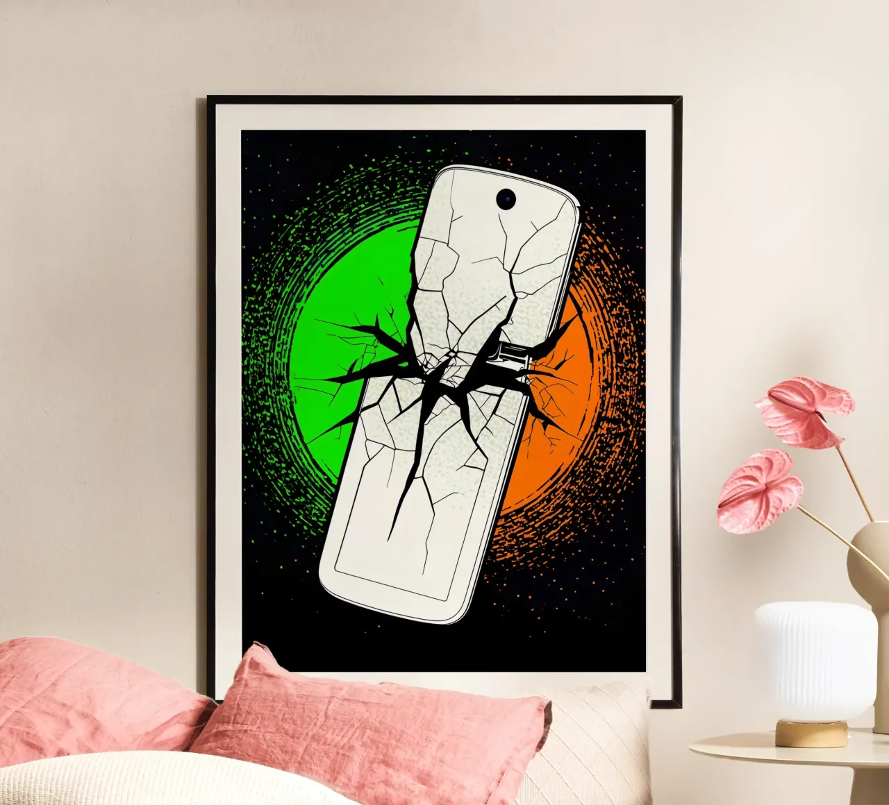 Shattering Smartphone- Pop Art poster by ColorCrash Gallery