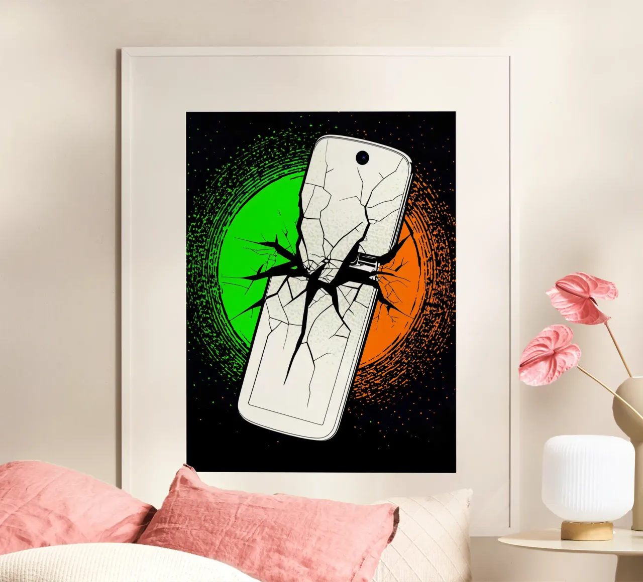 Shattering Smartphone- Pop Art poster by ColorCrash Gallery