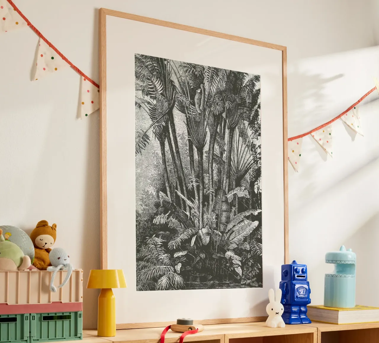 Palms in Water poster con telaio in legno da Astër