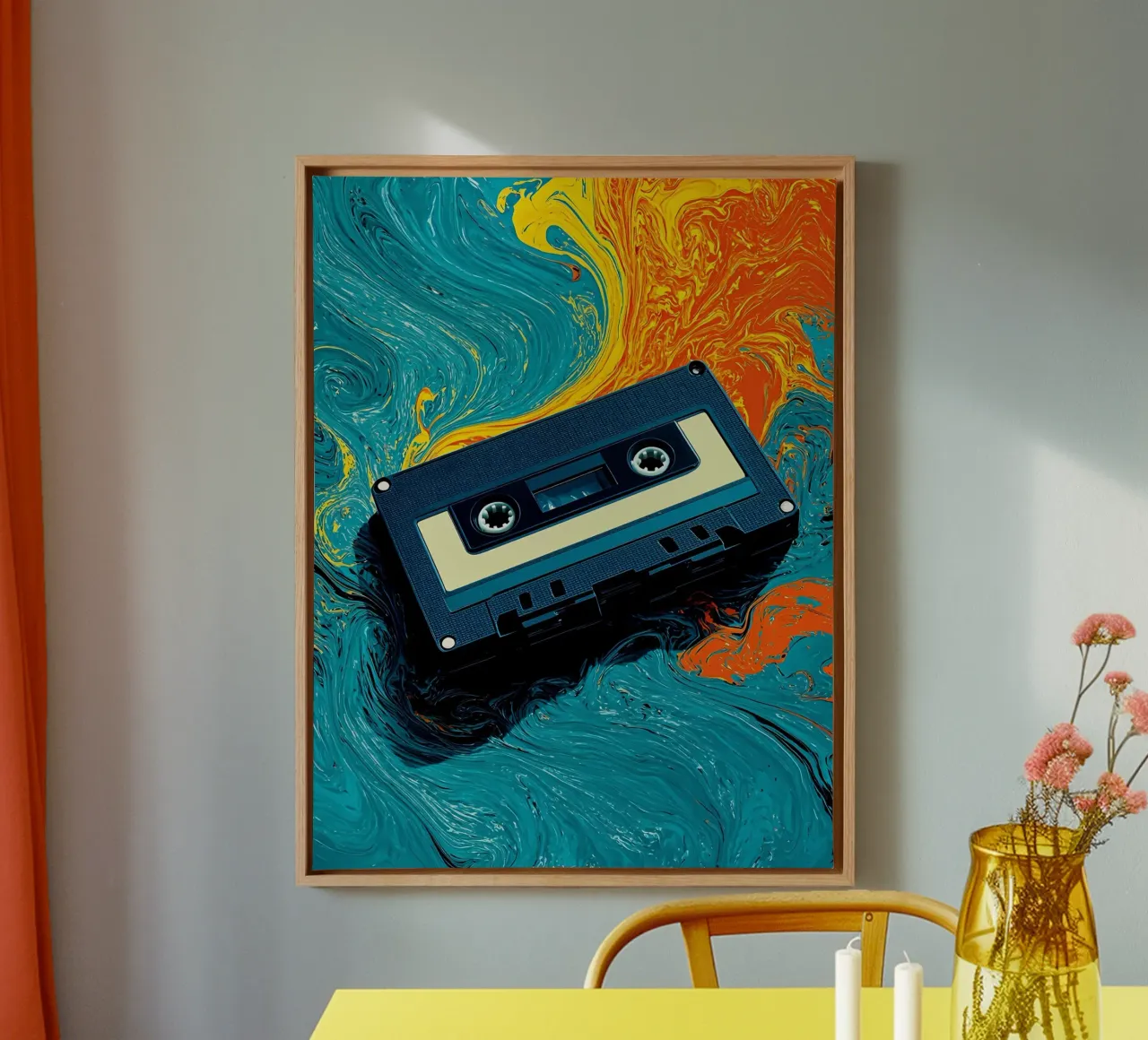 Cassetta - Pop Art tela con Cornice a cassetta da ColorCrash Gallery