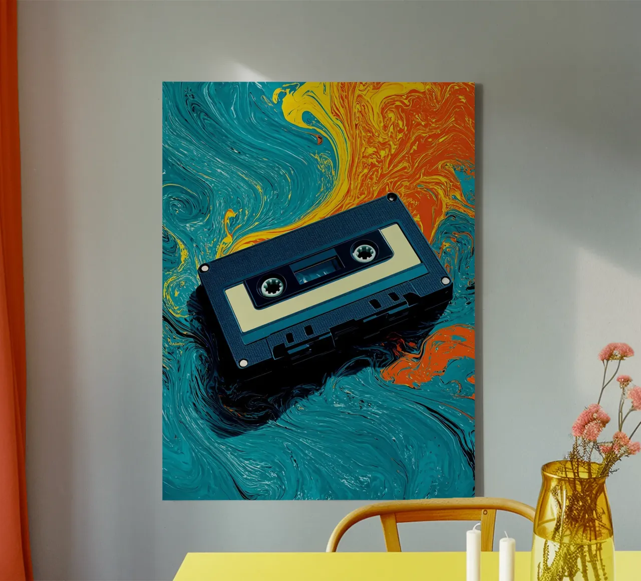 Cassetta - Pop Art tela con Cornice a cassetta da ColorCrash Gallery