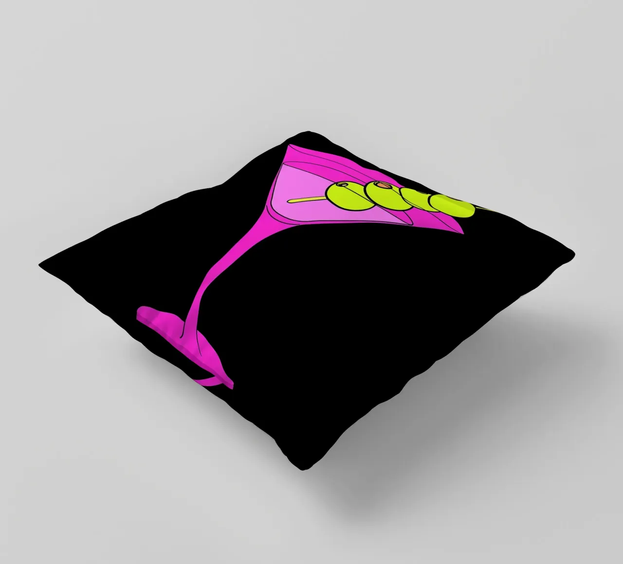 Bicchiere da cocktail - Pop Art cuscino da ColorCrash Gallery