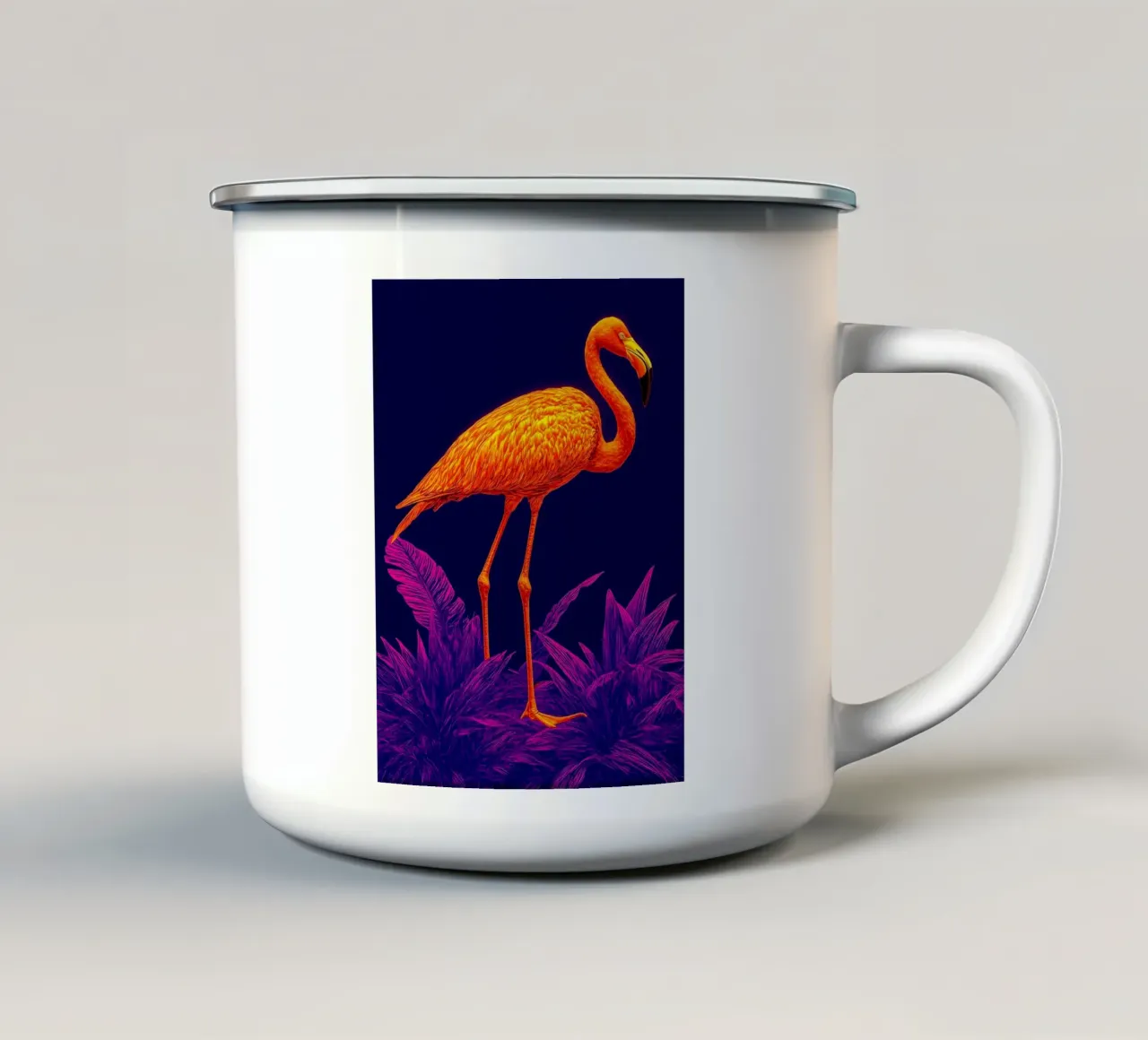Fenicottero - Pop Art tazza in smalto da ColorCrash Gallery