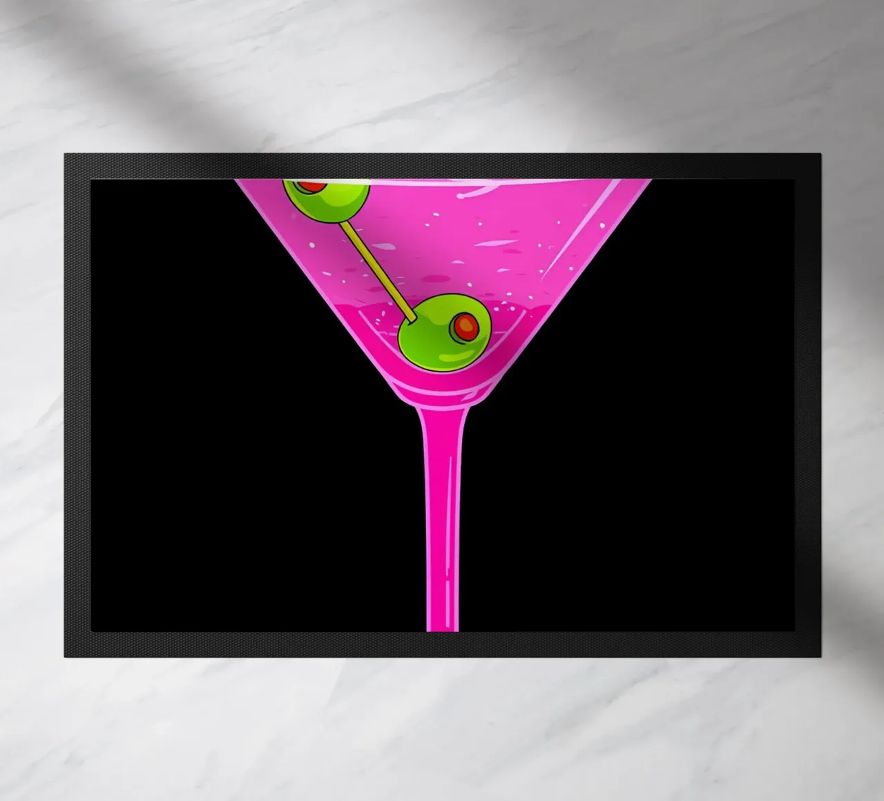 Cocktailglas - Pop Art Fußmatte von ColorCrash Gallery
